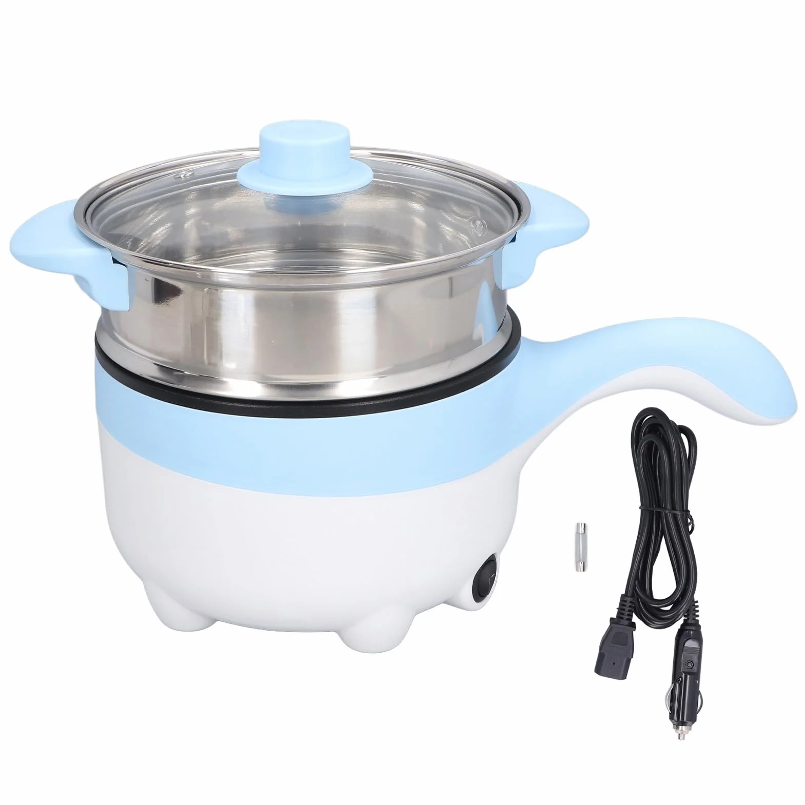 Olla de Cocina Eléctrica para Coche, Sartén Multifunción Portátil 24V 2L Acero Inoxidable para Picnic