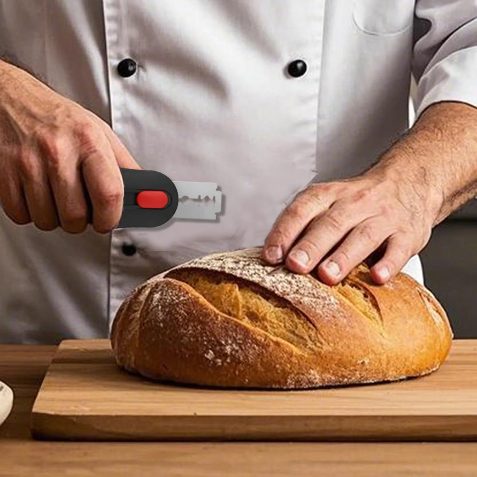 Gosknor Cortador de Masa de Pan, Extraíble y Magnética Herramienta para Pan con 5 Hojas Afeitar Acero Inoxidable Bread Scoring Tool para Suministros Hacer Sustento Horneado