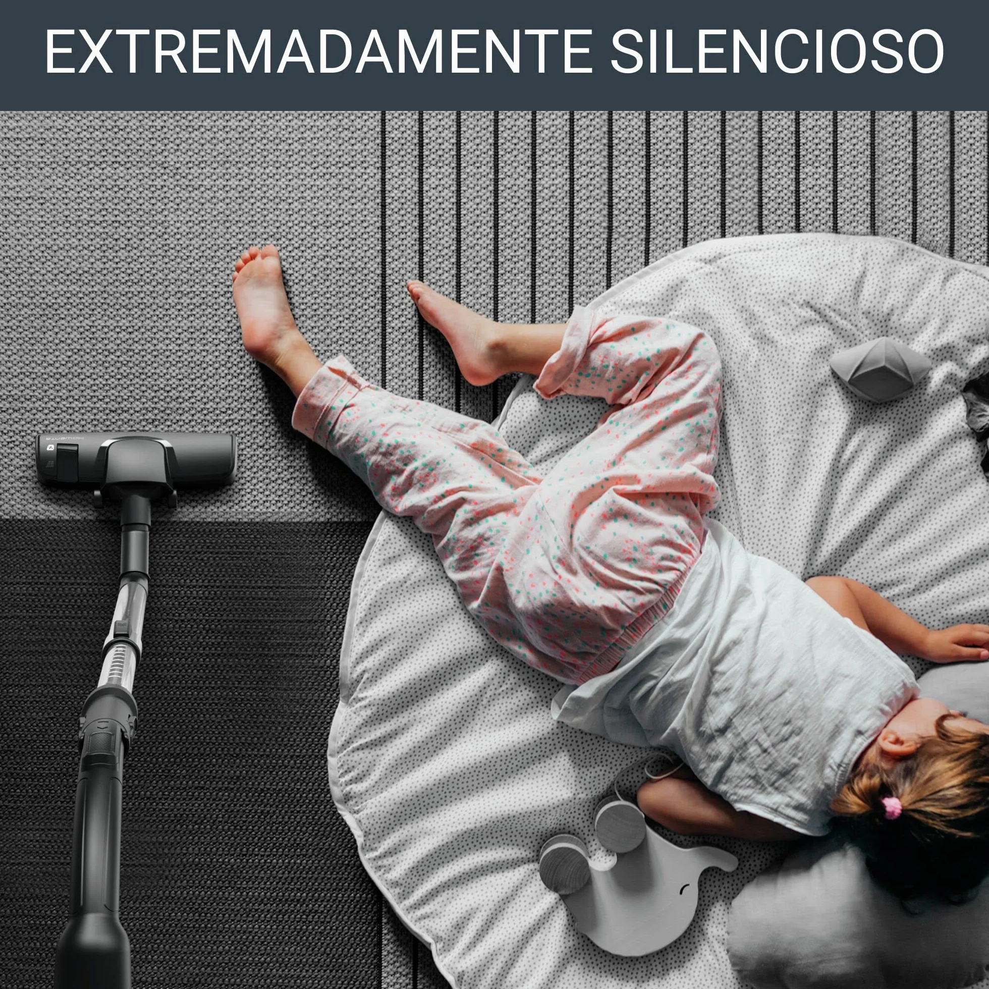 Rowenta Force Max Silence - Aspirador con bolsa de 900 W, hasta un 82% reciclable, gran filtración HEPA más de 99,98%, depósito de 4,5 L, cable de 8,4 m, incluye accesorios tapicerías, negro
