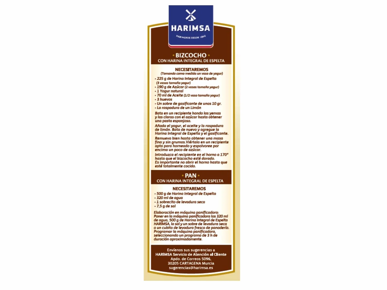 Harimsa Harina Integral Espelta 500 g