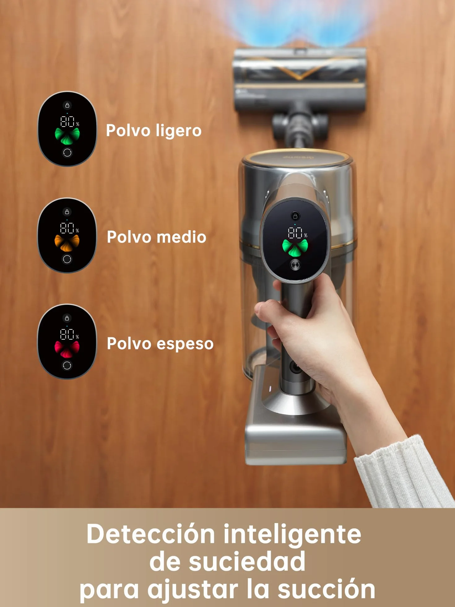 DREAME R20 Aspirador inalámbrico 22000 Pa 190 AW 90 min Pantalla LED Detección de Suciedad Antienredos