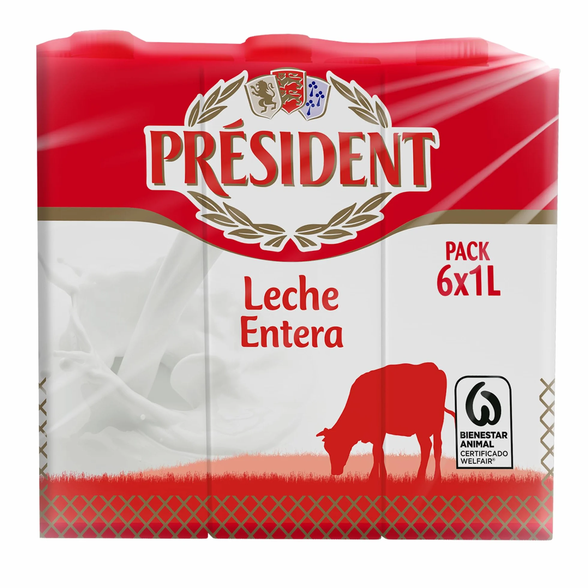 Président Leche Entera Natural de Galicia Pack 6 x 1 L