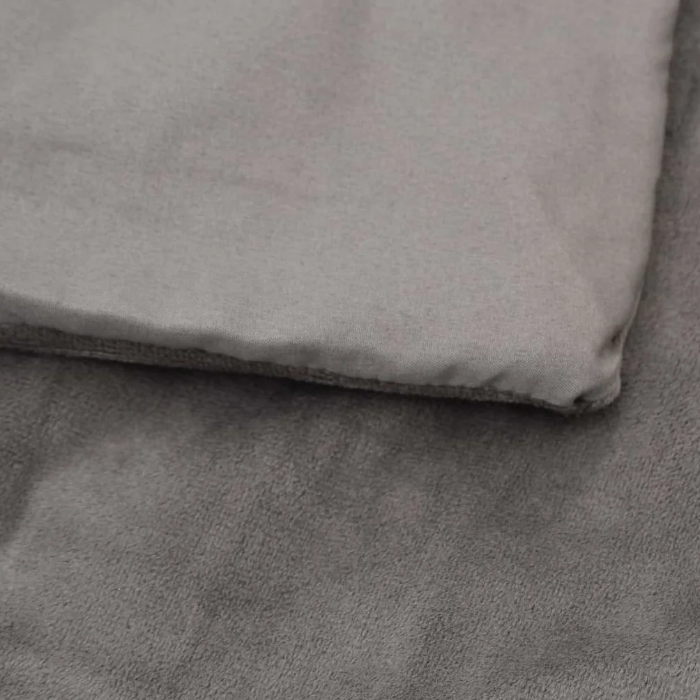 vidaXL Manta con Peso y Funda, Ropa de Cama, Manta para Salón Dormitorio, Manta Calmante para la Ansiedad, Tela Gris 200x230 cm 9 kg