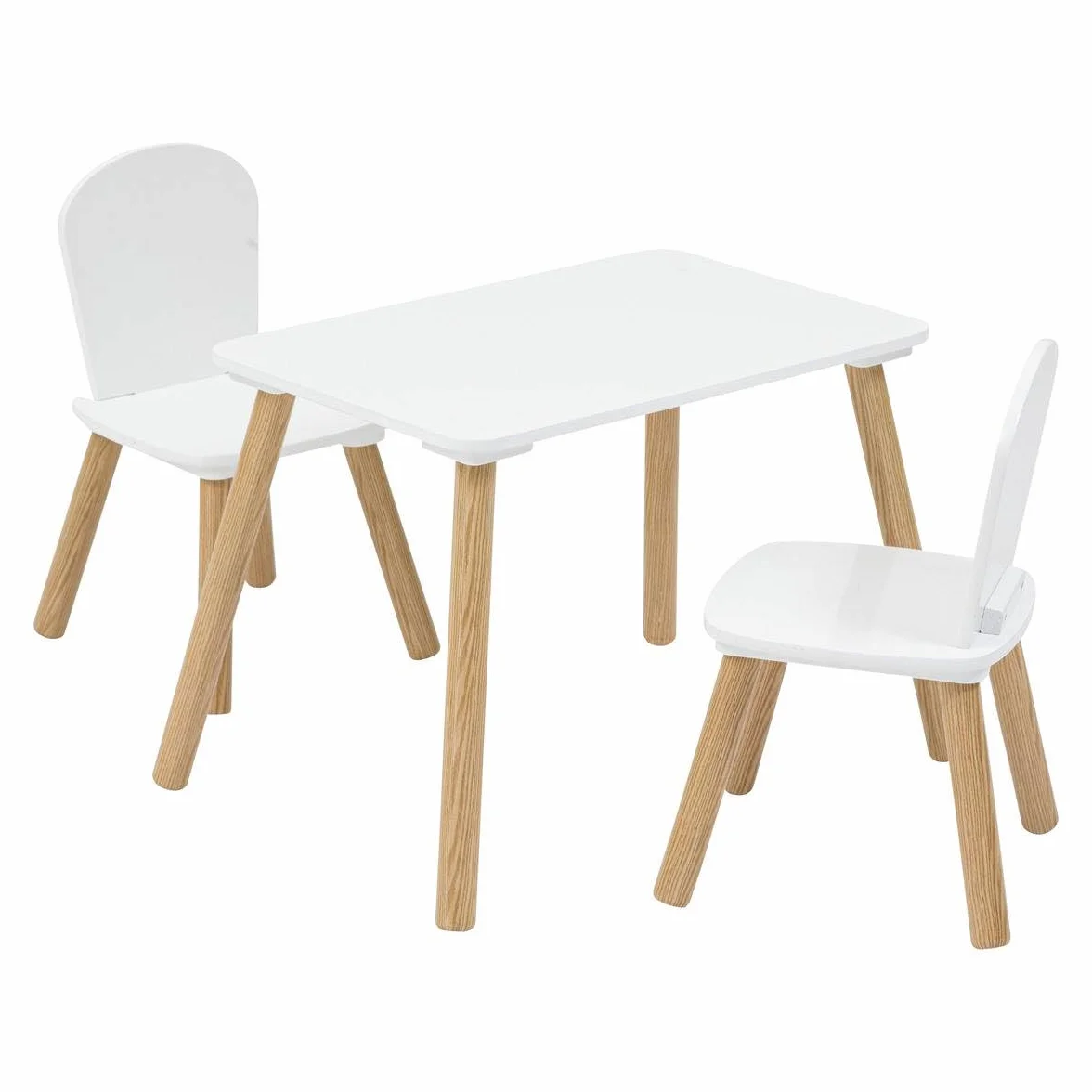 Atmosphera Conjunto de Mesa y Sillas Infantiles Alex 3 Piezas Madera Resistente al Agua
