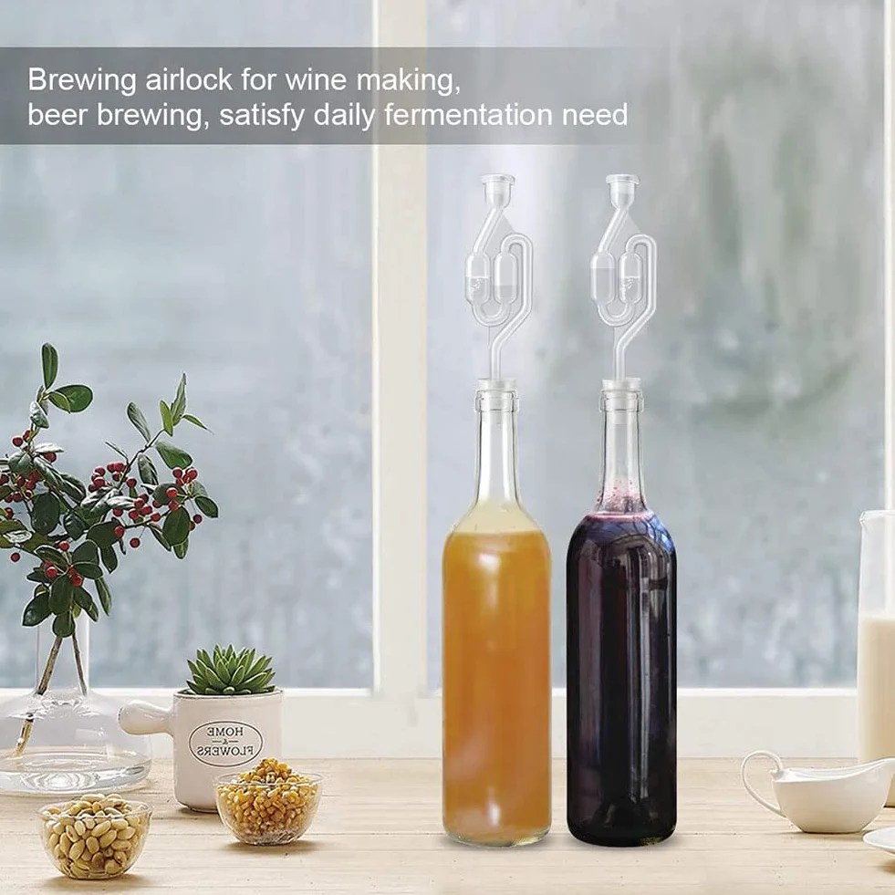 Kiuiom Esclusa de Fermentación Tubos de Fermentación,Burbujeador de Fermentación,Válvula de Vino,2PC Airlock Fermentacion para Alcohol para la Fermentación del Vino a la Casa Sello del Fermentador