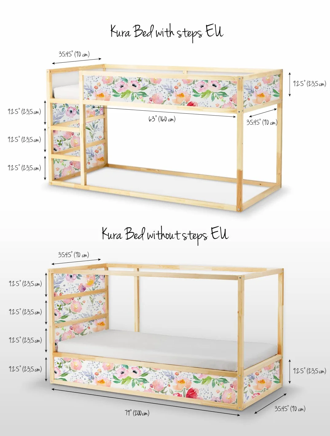 Coloray Conjunto de Pegatinas Cama Kura Pegatina Para Niños Set con Pasos - flores de campo