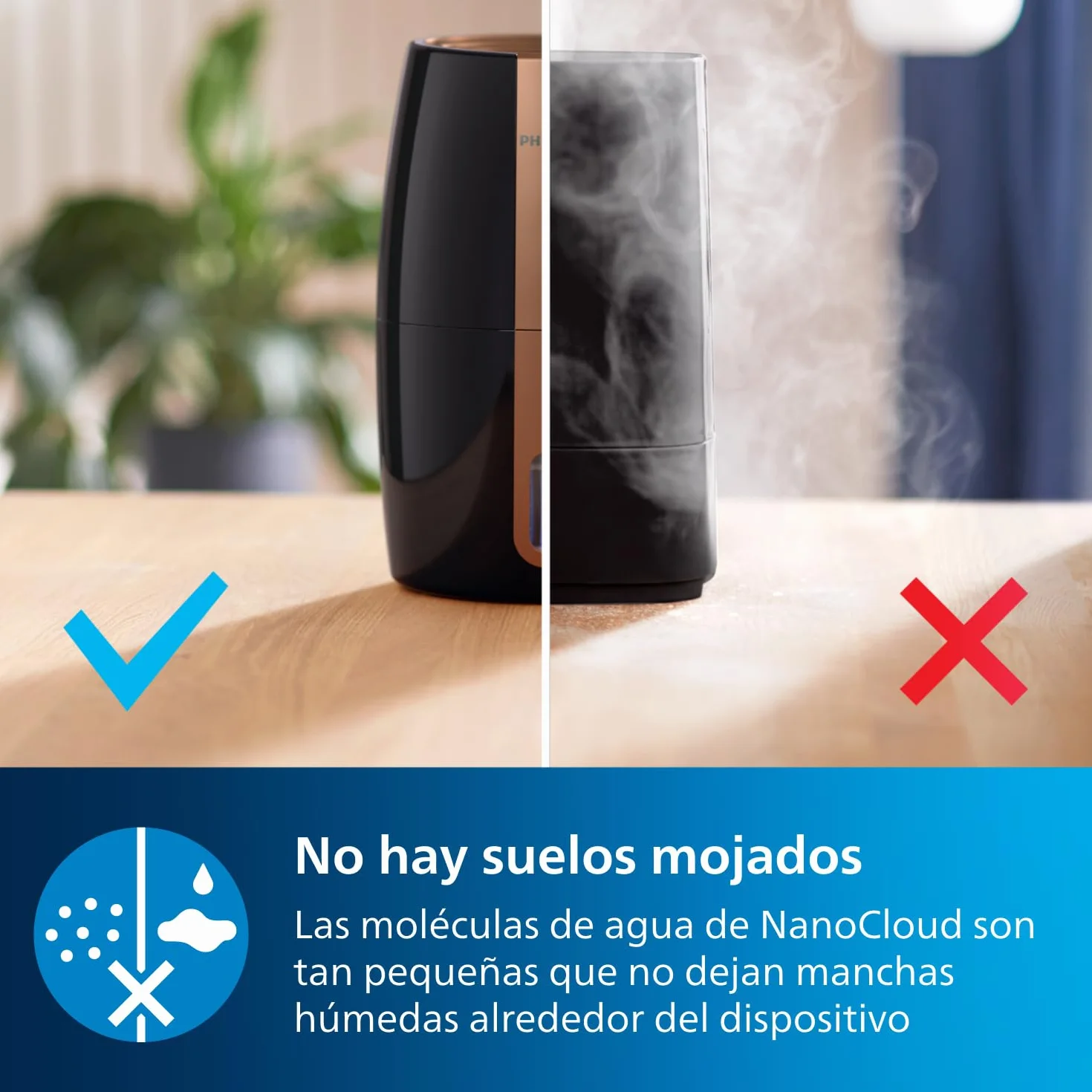 Philips Serie 2000 NanoCloud Humidificador 200 ml/h 2L Ultra silencioso 33 dB Negro HU2718/10