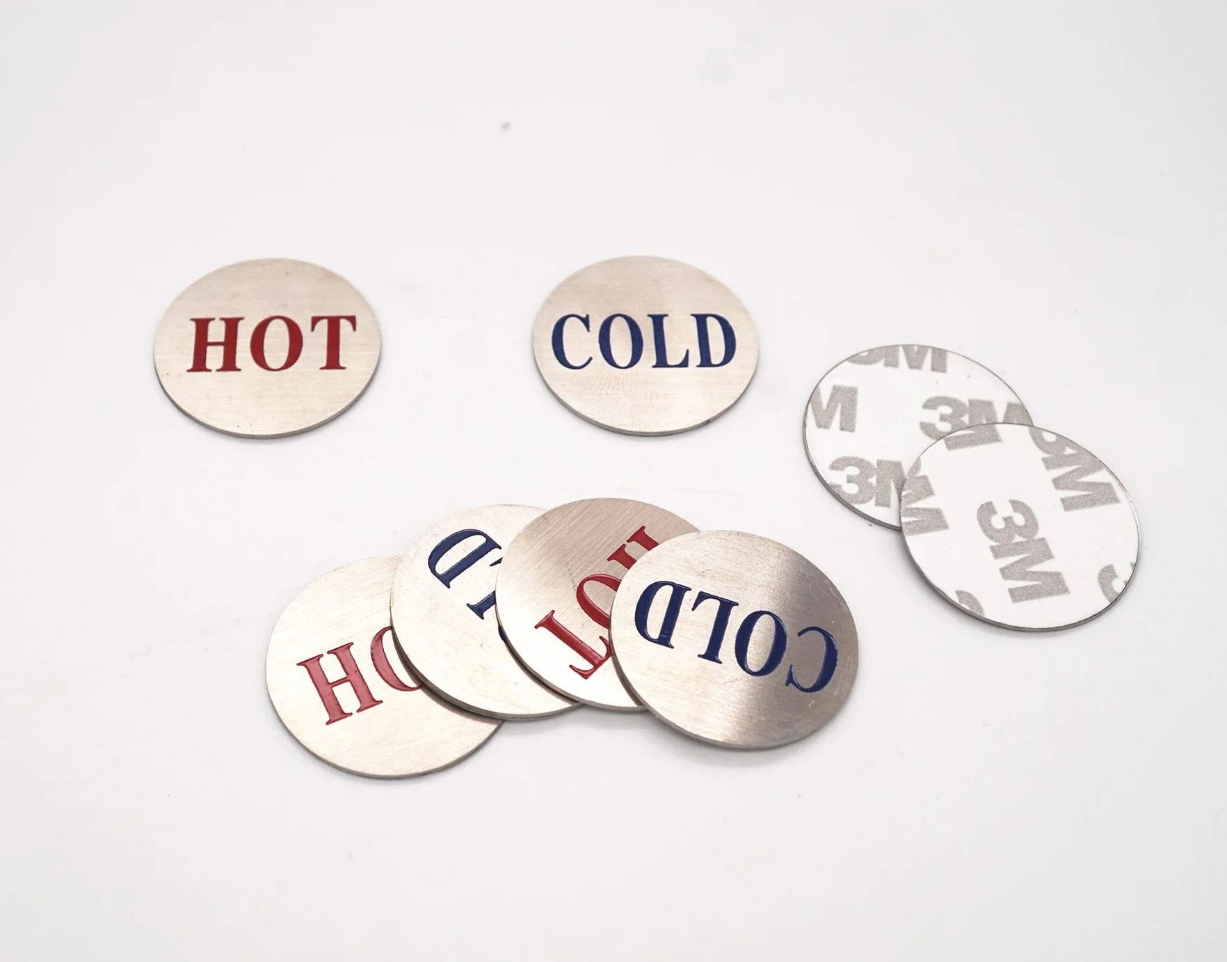 Stainless Steel Self Stick Cold Water Label Hot Water Label Hot Label Cold Label 1 Pair