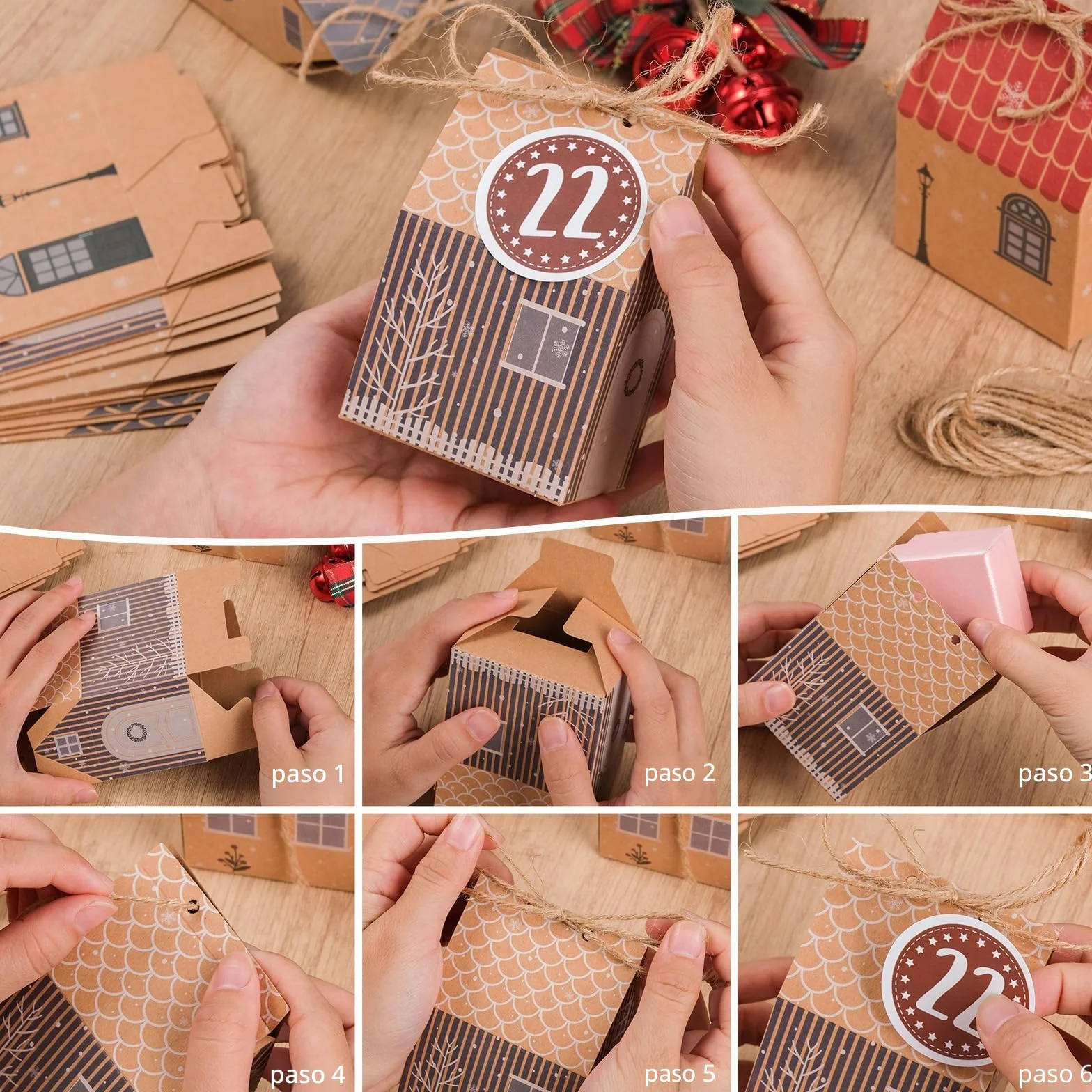 I LOVE MOM Calendario de Adviento para rellenar 24 cajas regalo navideñas DIY