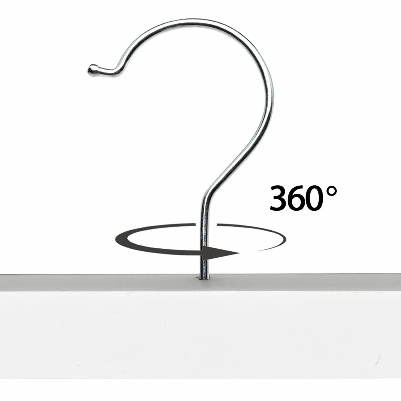 Perchas de Madera Blanca 12 Unidades con Pinzas Ajustables Antideslizantes Gancho Giratorio 360°