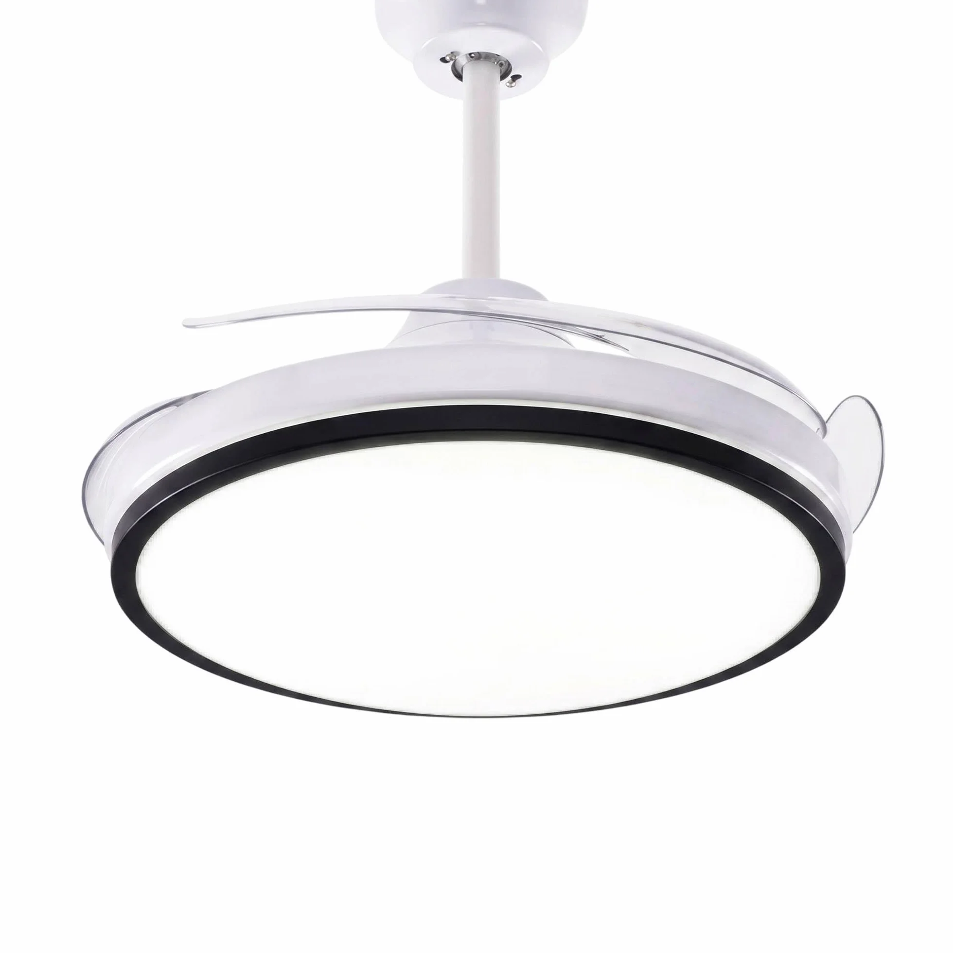 Well Home 2x Ventilador de Techo con Luz LED Ø53x30cm - Aspas retráctiles, Silencioso, 6 Velocidades, Mando a distancia y luz regulable 3 Tonos