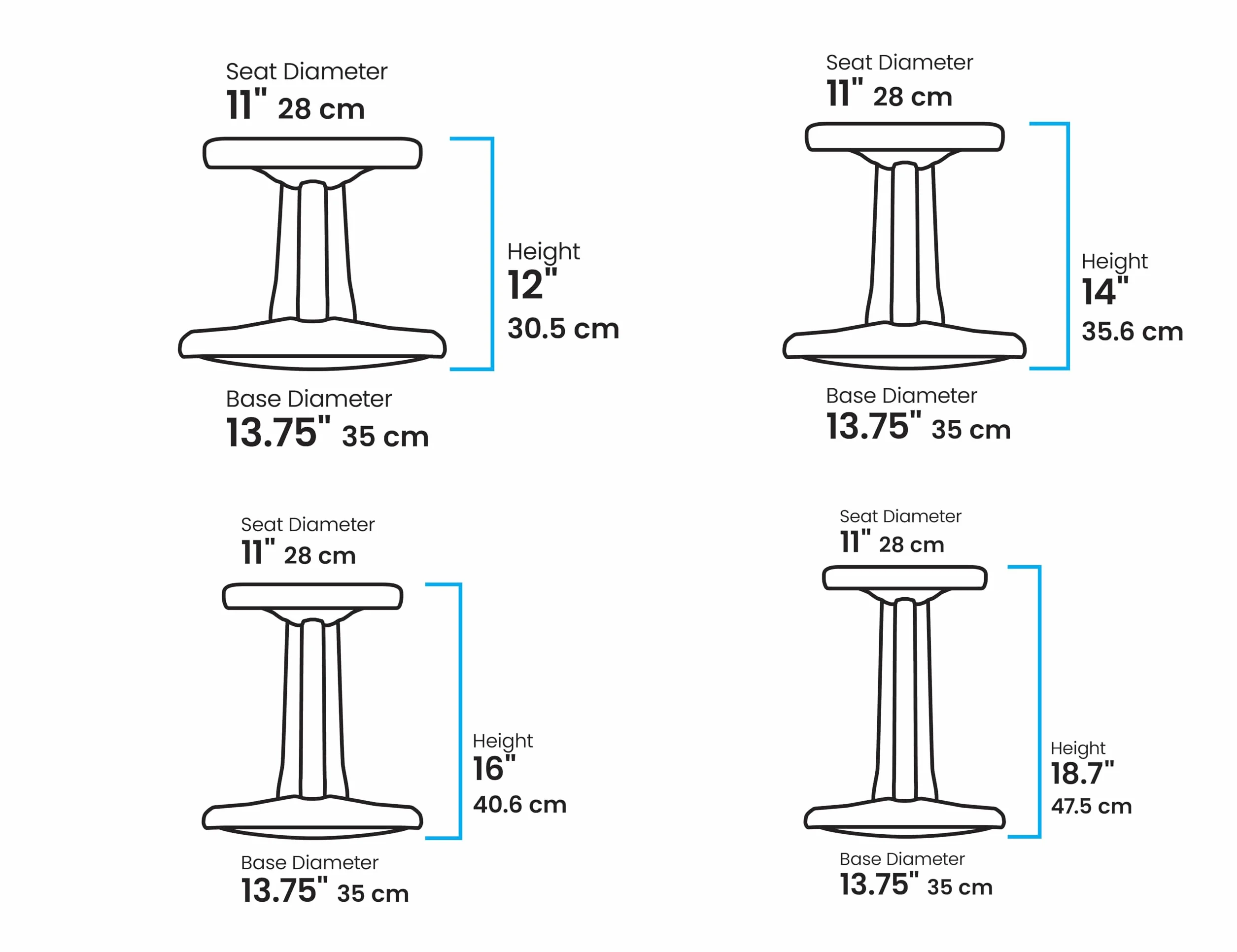 Kore Kids - Silla oscilante para niños, taburete flexible para aula, escuela primaria, TDA/TDAH, fabricado en los Estados Unidos, para niños de 8 a 9 años, grado 3 a 4, color verde azulado (16