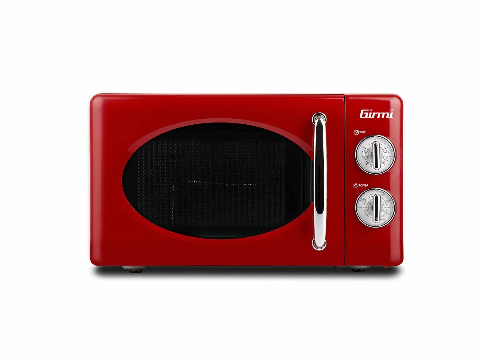 Girmi FM21 - Horno microondas combinado, diseño vintage, 20 litros, 700+800 W, rojo