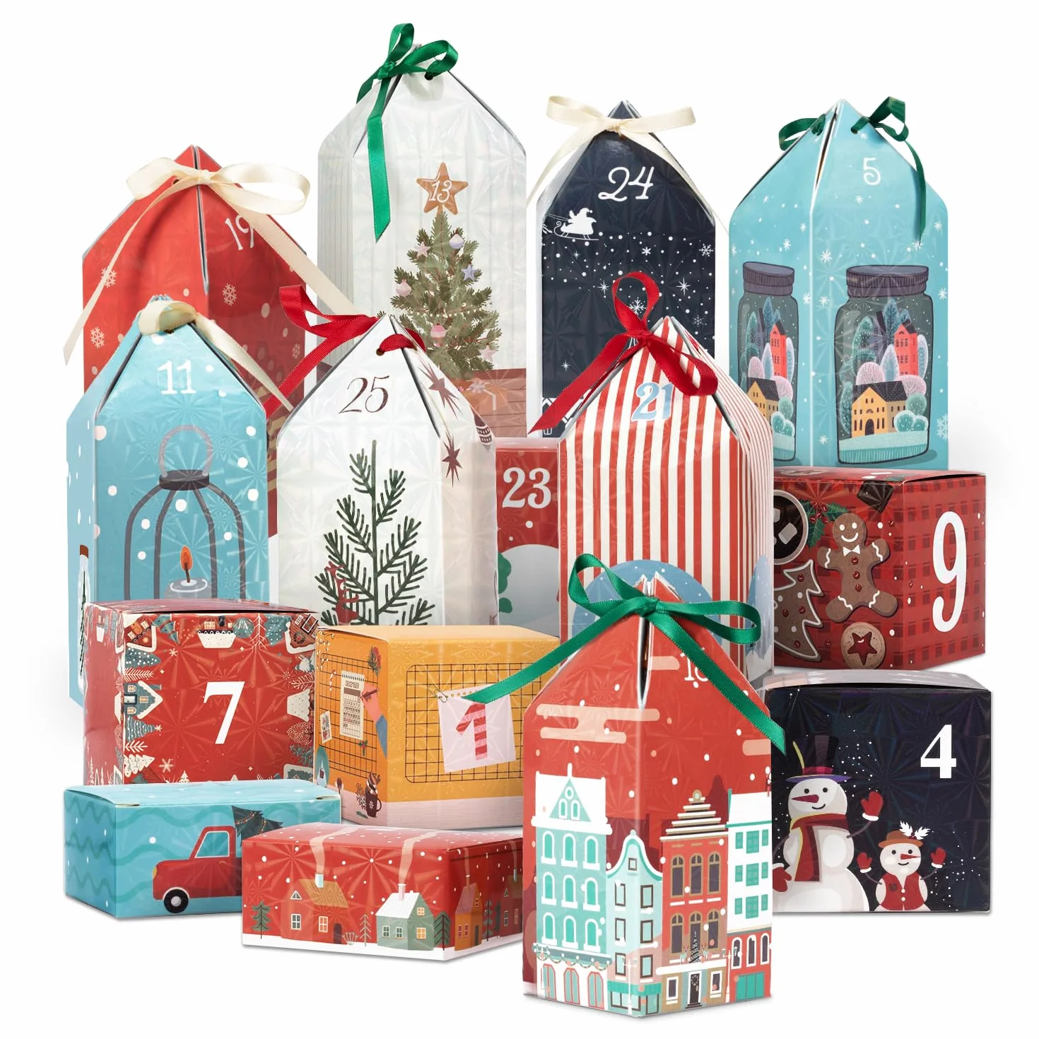 Calendario Adviento Cajas para Rellenar 25 Numeradas Navidad Crea tu 2025 Regalo Niños Amigos