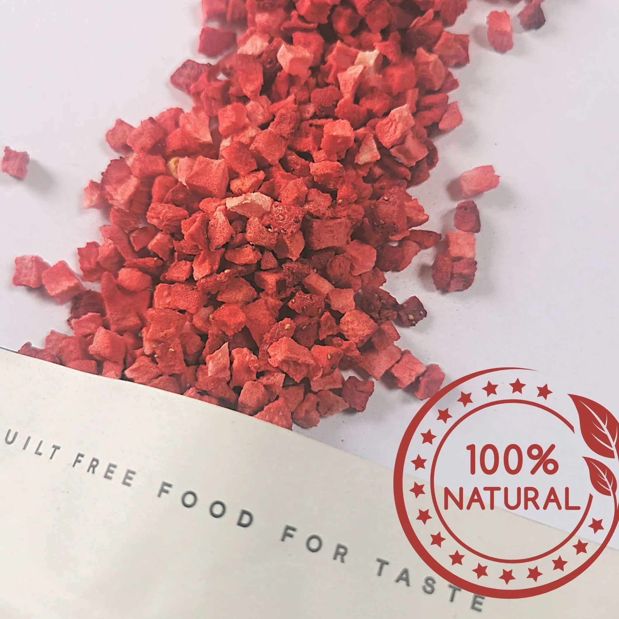 Fresa Liofilizada Piezas Pequeñas 100g Fruta Deshidratada Vegana Cruda Sin Azúcar ZingyZoo