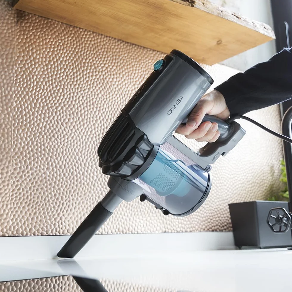 Cecotec Aspirador Vertical Conga Thunderbrush 560 2 en 1 600 W Tecnología ciclónica Filtro Alta eficiencia 6 Metros