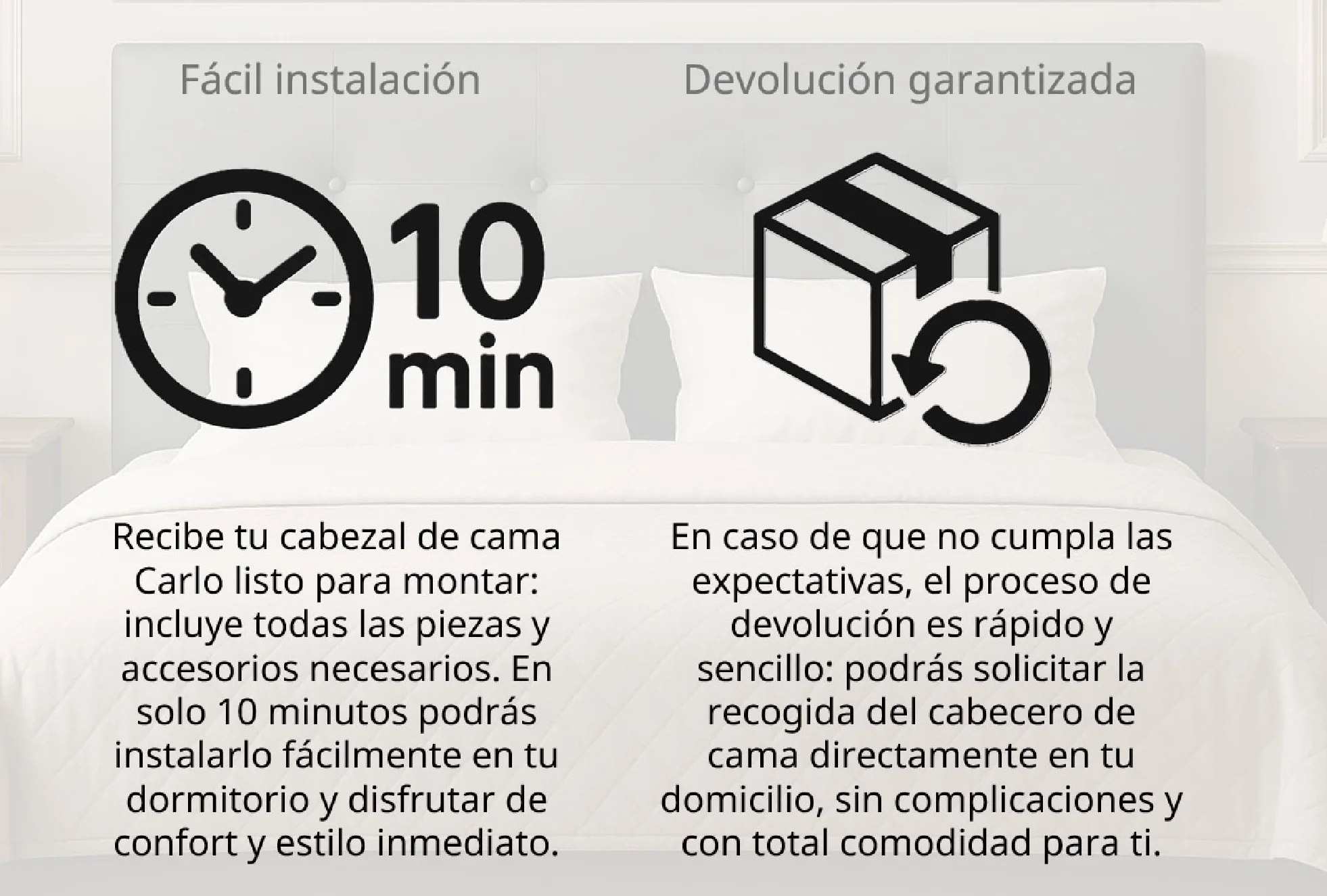 Silcar Home - Cabecero de Cama 135 Blanco Silvi - Tapizado, Estructura Madera, Hilera Botones Estilo Moderno - Fácil Instalación, Acolchado Confort - 135 cm, Polipiel Blanco