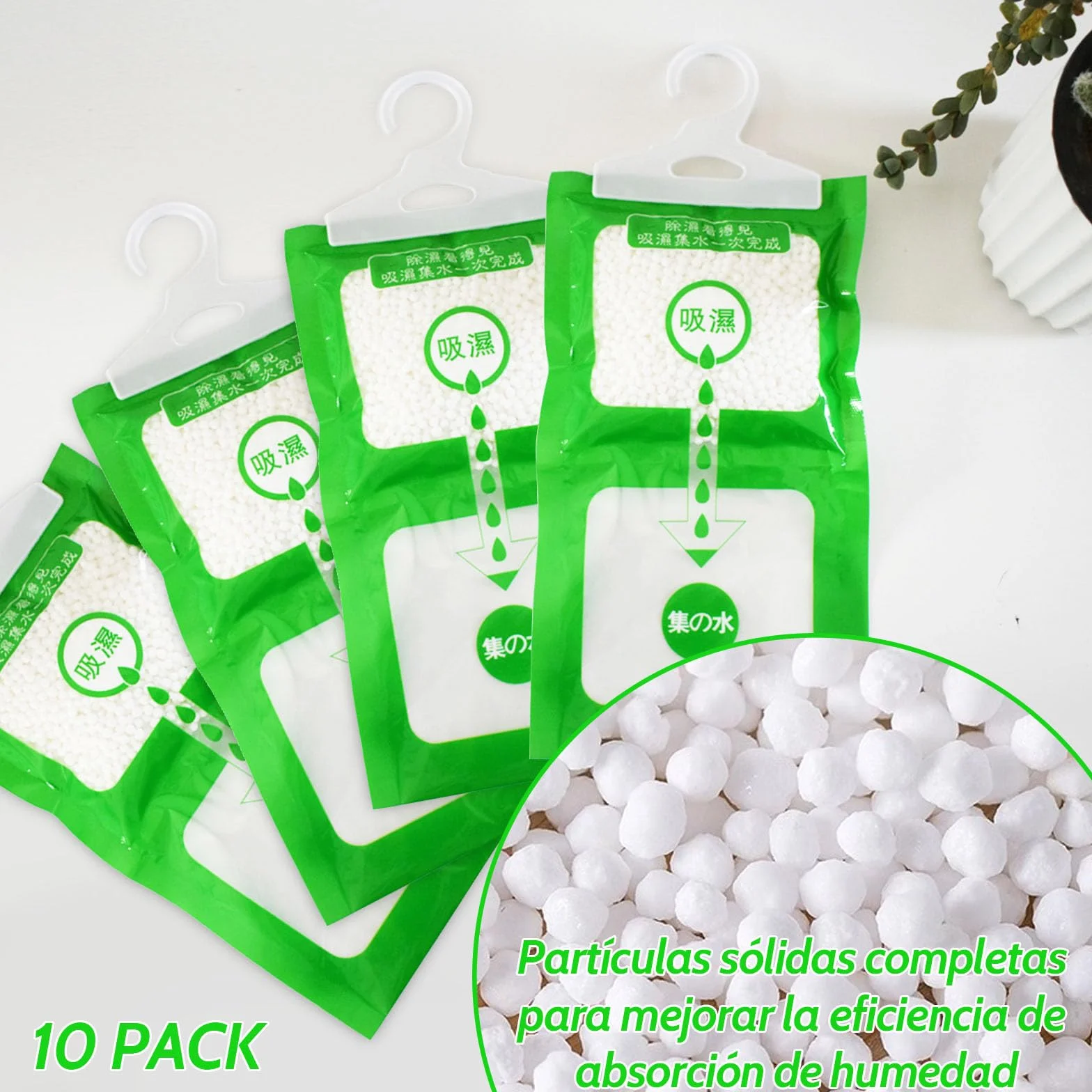 ZOCONE 10 Pack Bolsas Antihumedad Armarios Colgantes Deshumificadores de Humedad Armario Ropa Absorbe Humedad Perchas Antihumedad Armarios Habitacion Cocina Baño