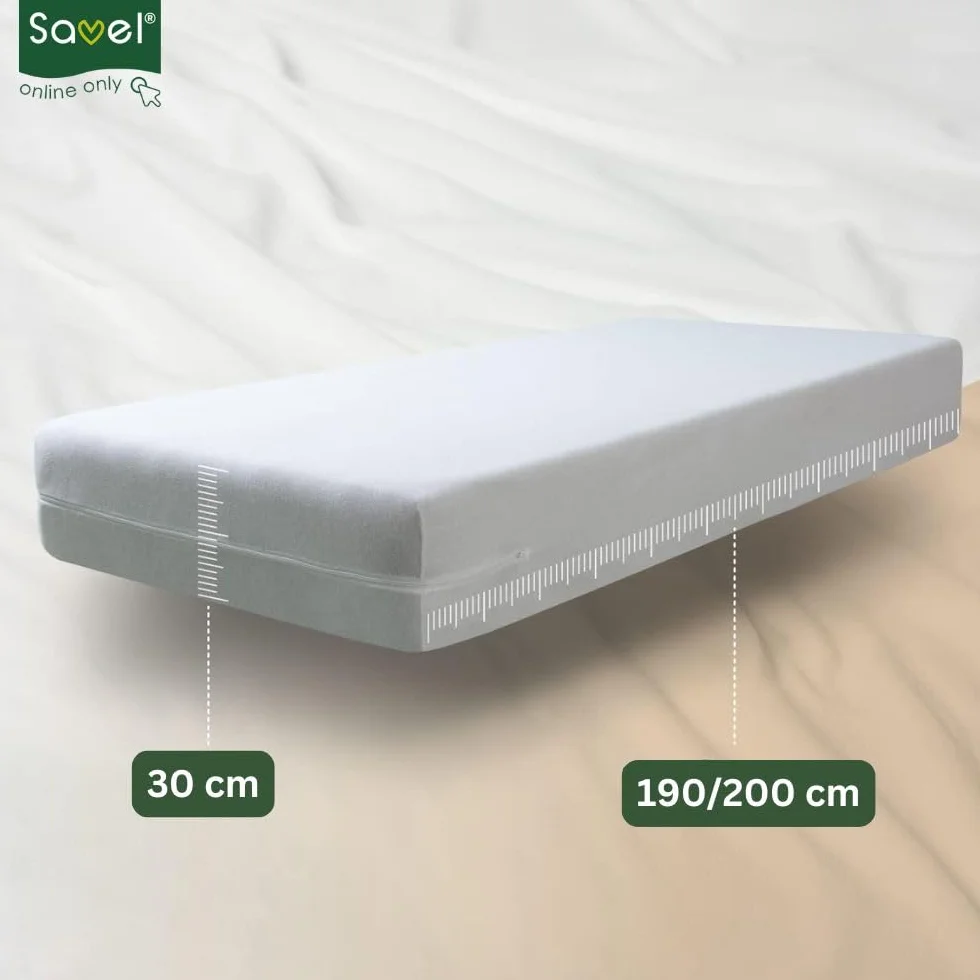 SAVEL - Funda de colchón Microfibra | Protector de colchón elástico y Suave | Cubre colchón con Cremallera | Certificado Oeko-Tex | 150x190/200 cm
