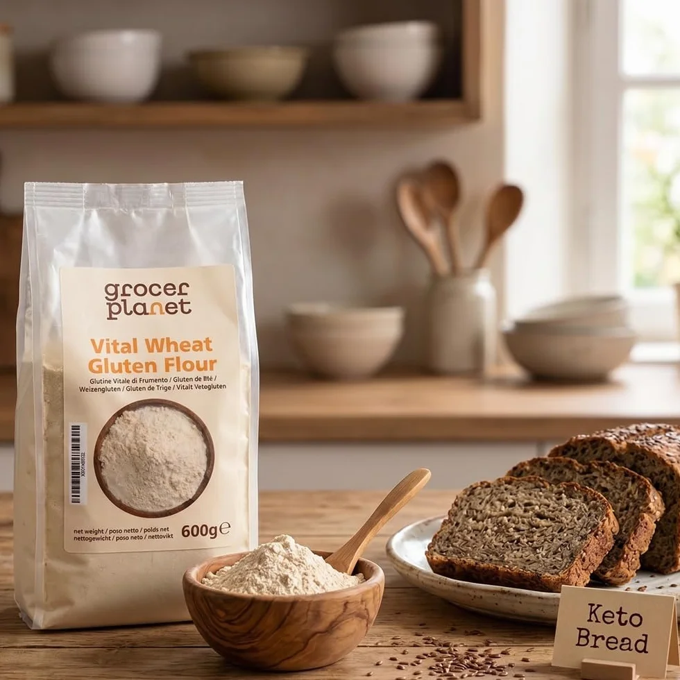 Grocer Planet Gluten de Trigo 600g Preparación Productos Horneados Seitán Proteínas
