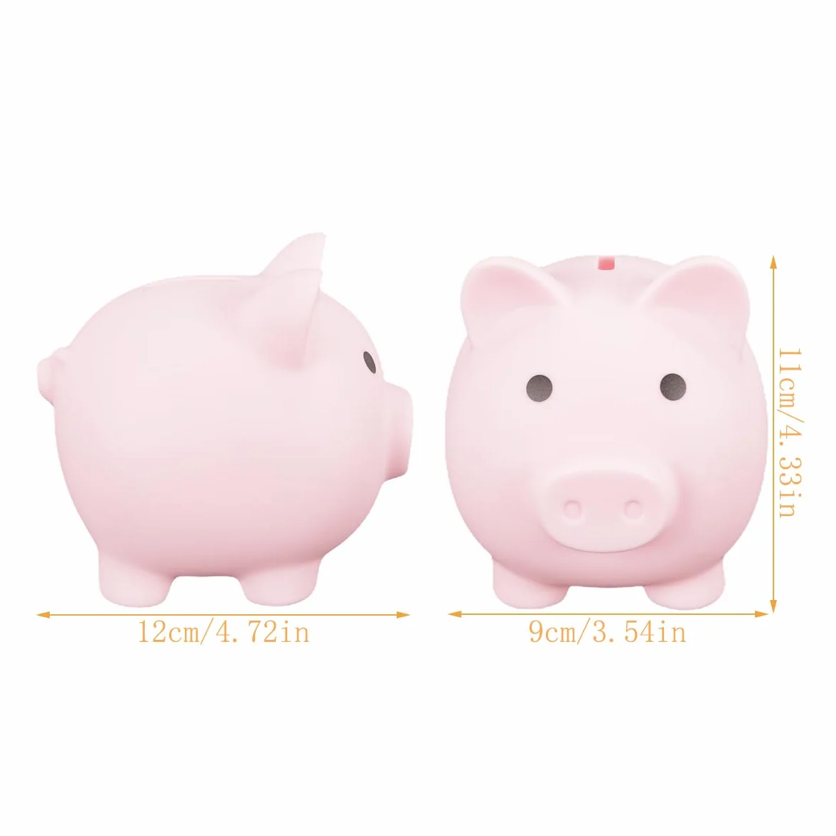 Hucha de cerdito de la suerte irrompible, ideal para cambiar monedas, ideal como accesorio para el hogar, regalo de boda, Navidad y Halloween, 13 x 10 x 11,5 cm, color rosa.
