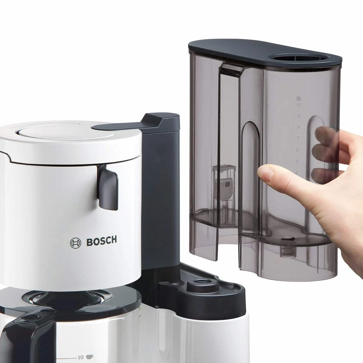 Bosch TKA8011 Cafetera de Goteo, 1.160 W, Capacidad para 10/15 Tazas, Color Blanco