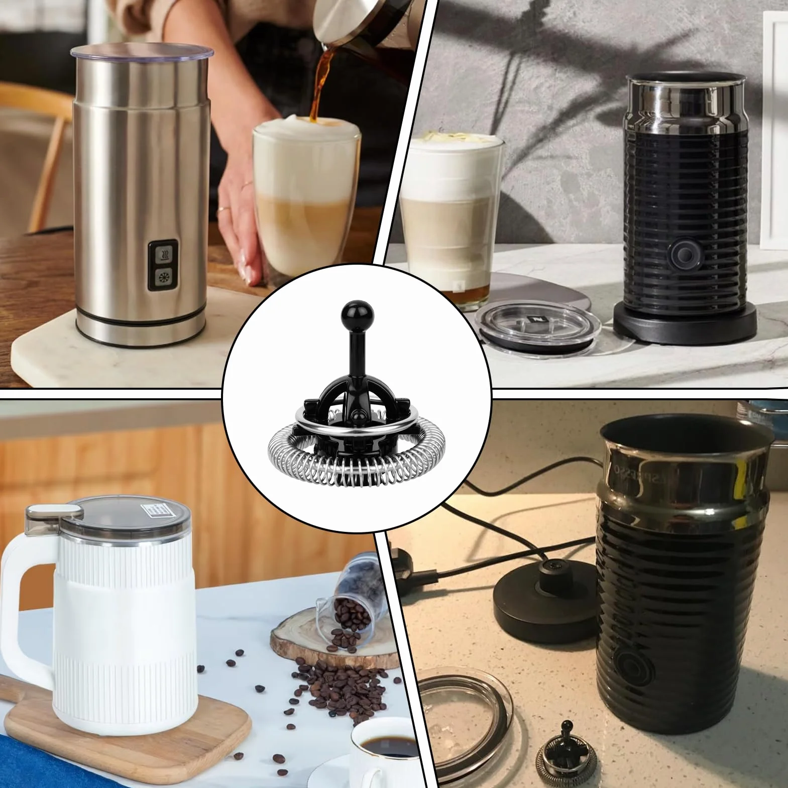 Espumador de Leche Batidor de Repuesto para Nespresso Aeroccino 3,Espumador de Leche Repuesto Cafetera Piezas y Accesorios Batidores Aptos para Nespresso Aeroccino 3/4/Plus