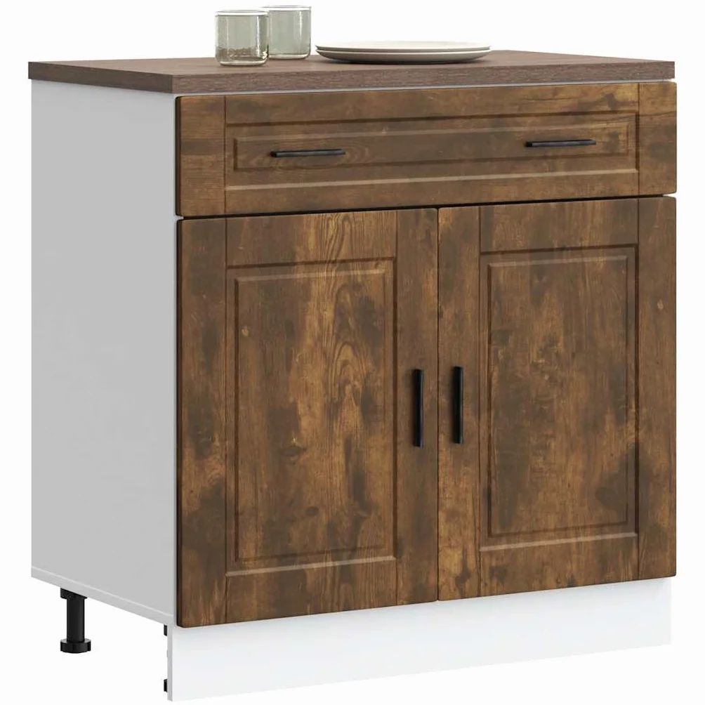 vidaXL Mueble bajo de Cocina Porto Roble Ahumado Madera reconstituida