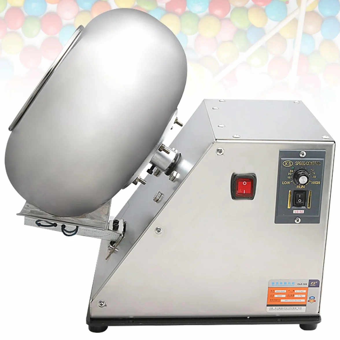 TAHALI Máquina de grageas eléctricas, máquina de grageas de 110v 220v 280w 3-6 kg/H 520 RPM máquina de grageas para Chocolate, máquina de Chocolate Comercial