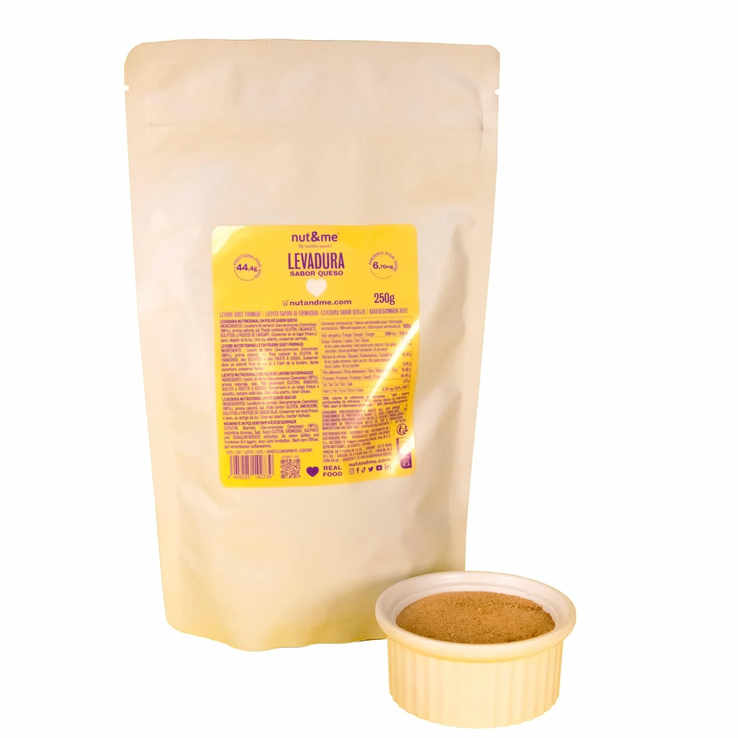 Levadura Nutricional Sabor Queso 1 kg nut&me | Levadura en Polvo | Pack 4 x 250 gr