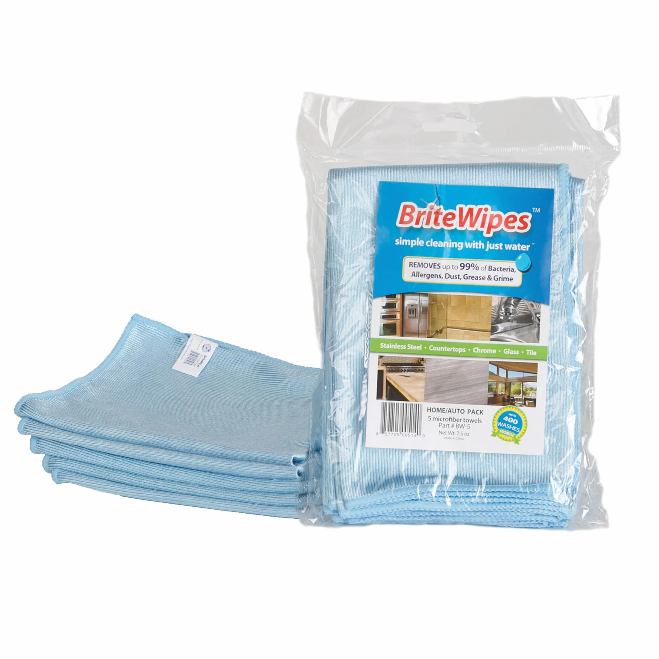Brite & Clean Britewipes - Toallas de microfibra premium (paquete de 5)