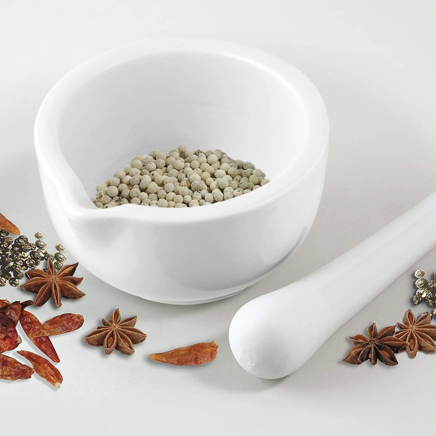 Juego de mortero y maja, pequeño juego de mortero y maja de porcelana, tazón de cerámica para medicinas, mortero para pesto, apto para el hogar y el laboratorio ((80 cm))