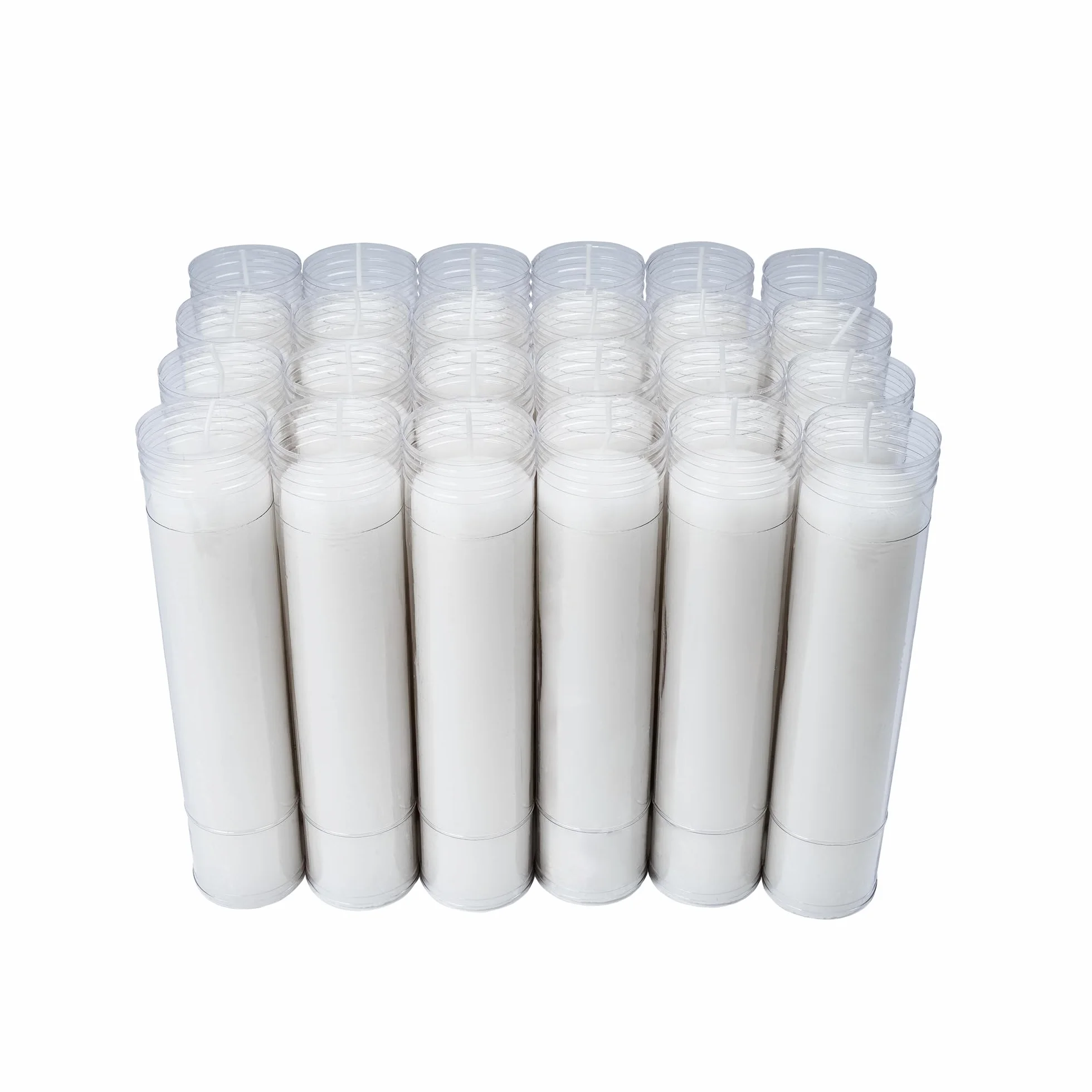 Caja 24 Velones Liturgicos Blancos Grandes 26x6cm Cera de Parafina Duración 8 Dias (24 Grande Alto)