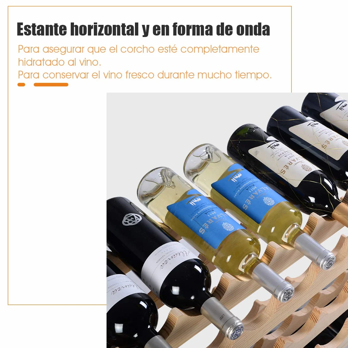 COSTWAY Botellero Vino de 6 Niveles, Botellero Apilable para 72 Botellas de Madera de Pino, Soporte para Botellas de Vino con 6 Opciones de Altura, Carca máx 90kg, para Cocina y Bar, 119 x 29 x 72 cm