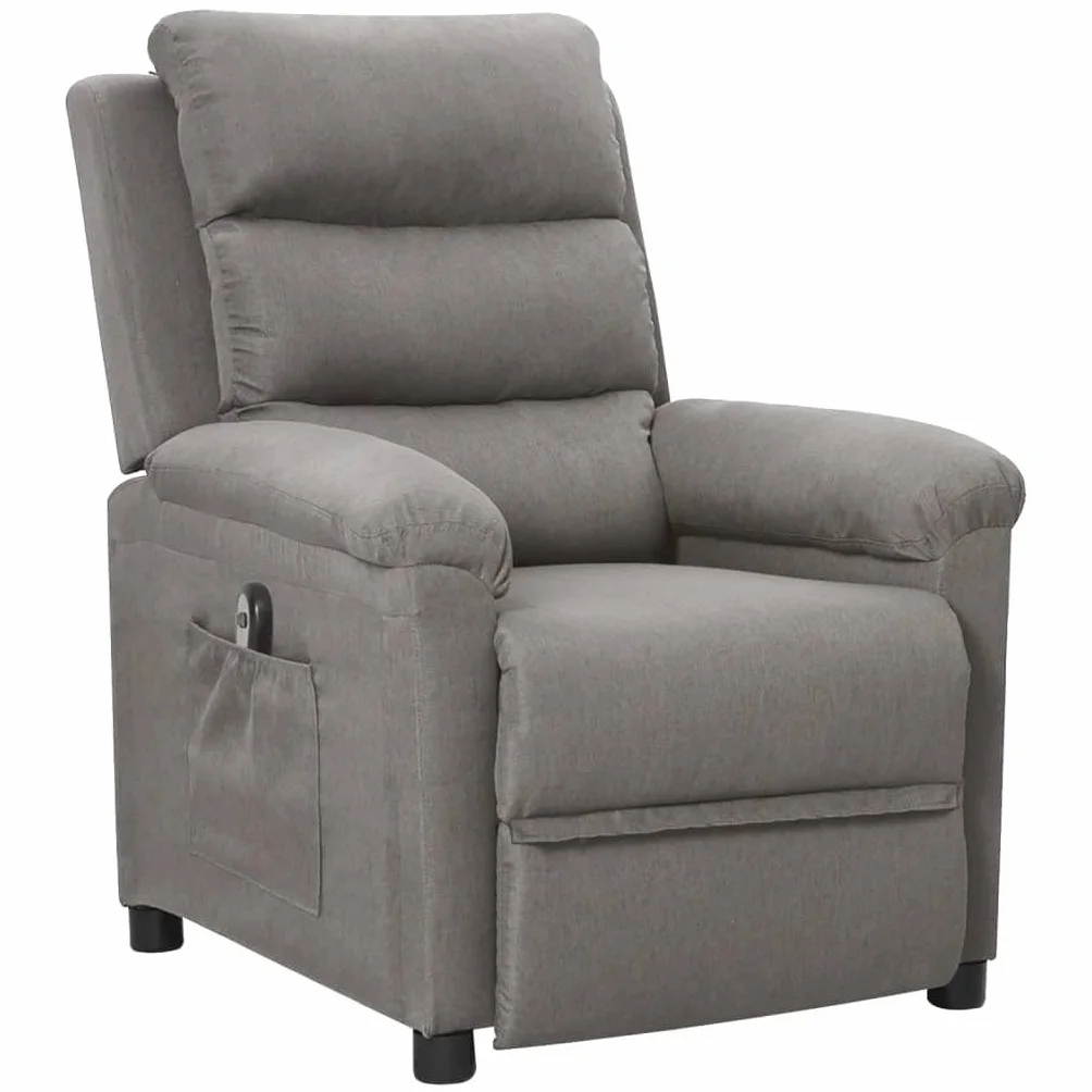 vidaXL Sillón Reclinable Eléctrico Silla Sofá Asiento Butaca Relax Sala de Estar Salón Oficina Ajustable Reposapiés Mueble de Tela Gris Claro