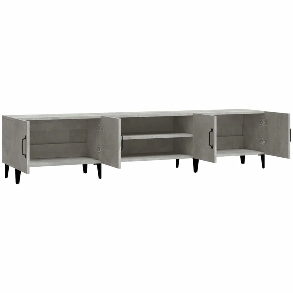 vidaXL Mueble de TV Madera contrachapada Gris hormigón 180x31,5x40 cm, Soporte de TV, Armario Auxiliar, Armario para Equipos de música, Armario de TV