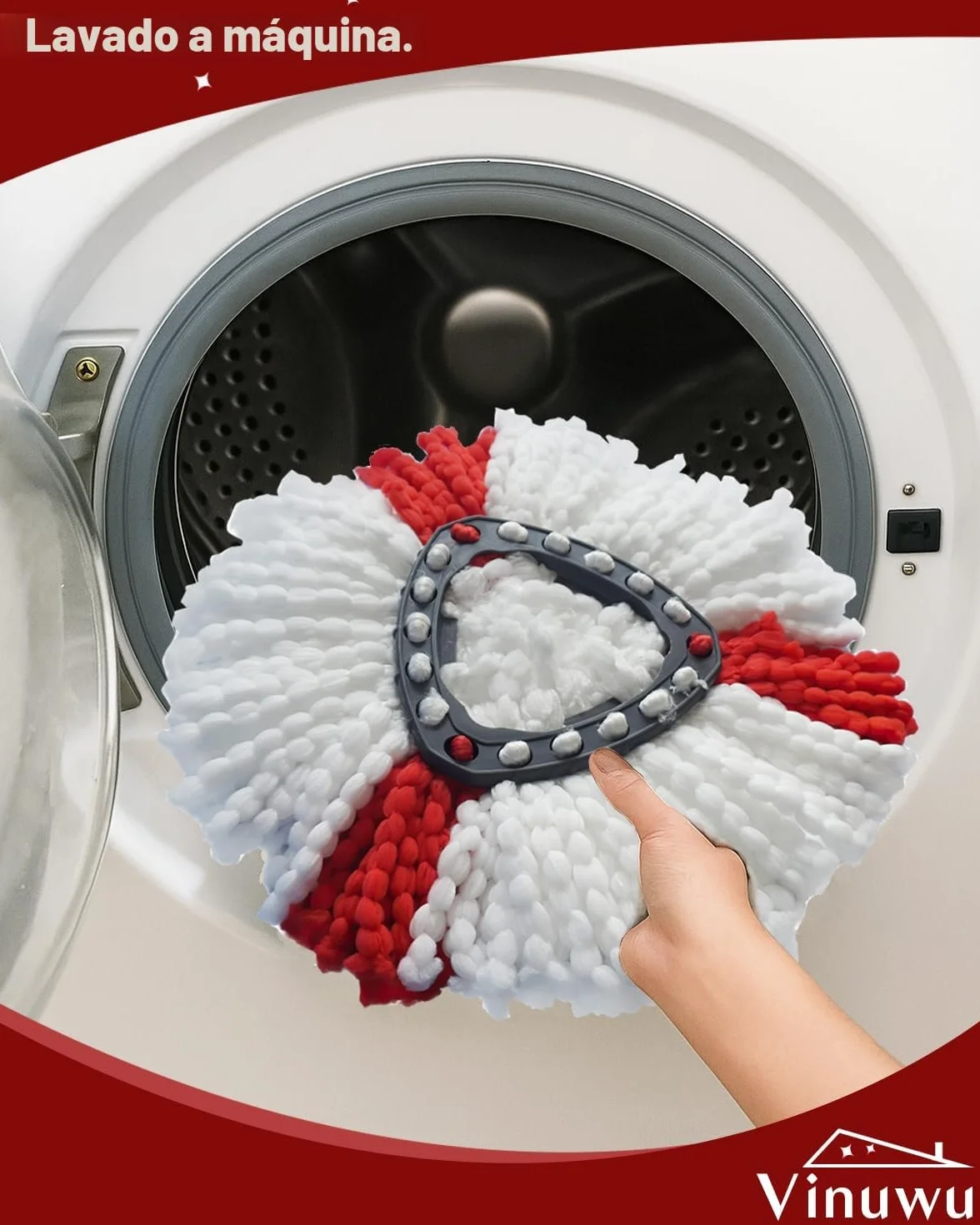 Vileda Turbo Recambio Mopas Microfibra Paquete de 5 Cabezales de Fregona Lavable