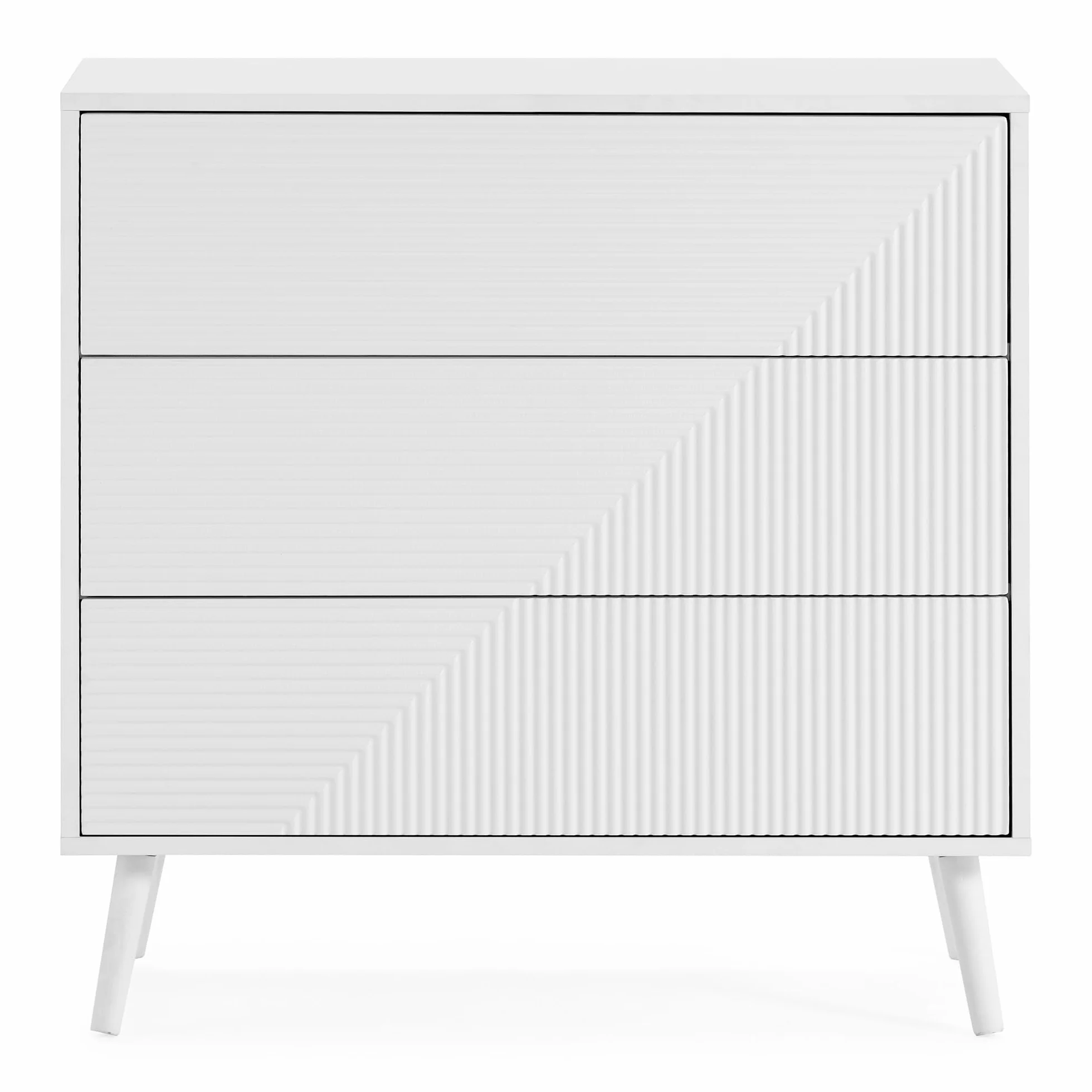 HOMN LIVING Cómoda de Noche Telmo 3 cajones Color Blanco, 80 cm (Ancho) 40 cm (Profundo) 80 cm (Altura)