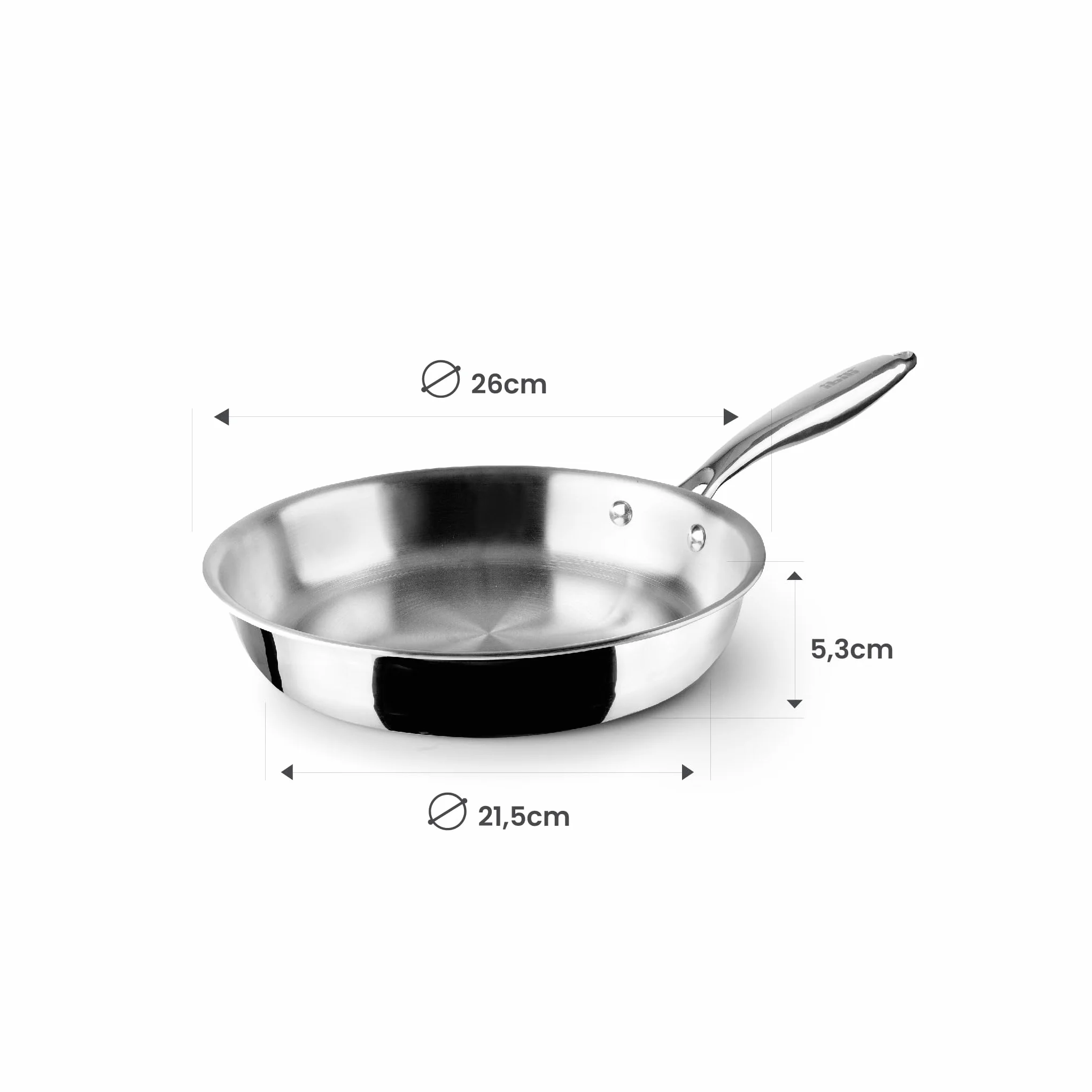 IBILI Sarten tricapa triply 26 cm Acero inoxidable Apto para induccion