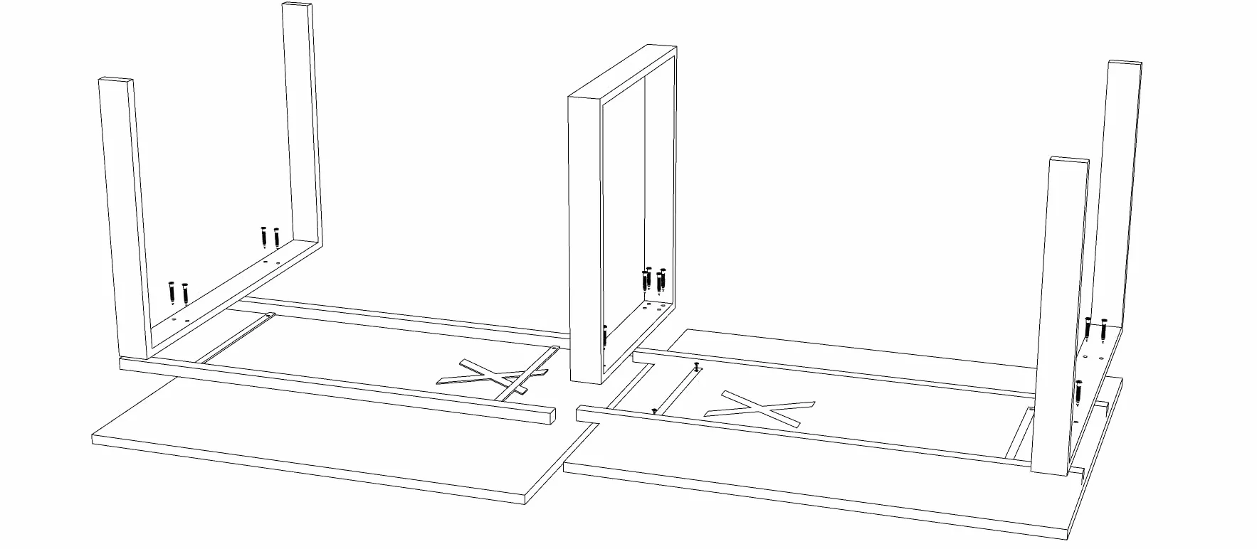 Mesa de Reuniones y Conferencias 240x100 Estructura Metálica Blanco Fabricado en España