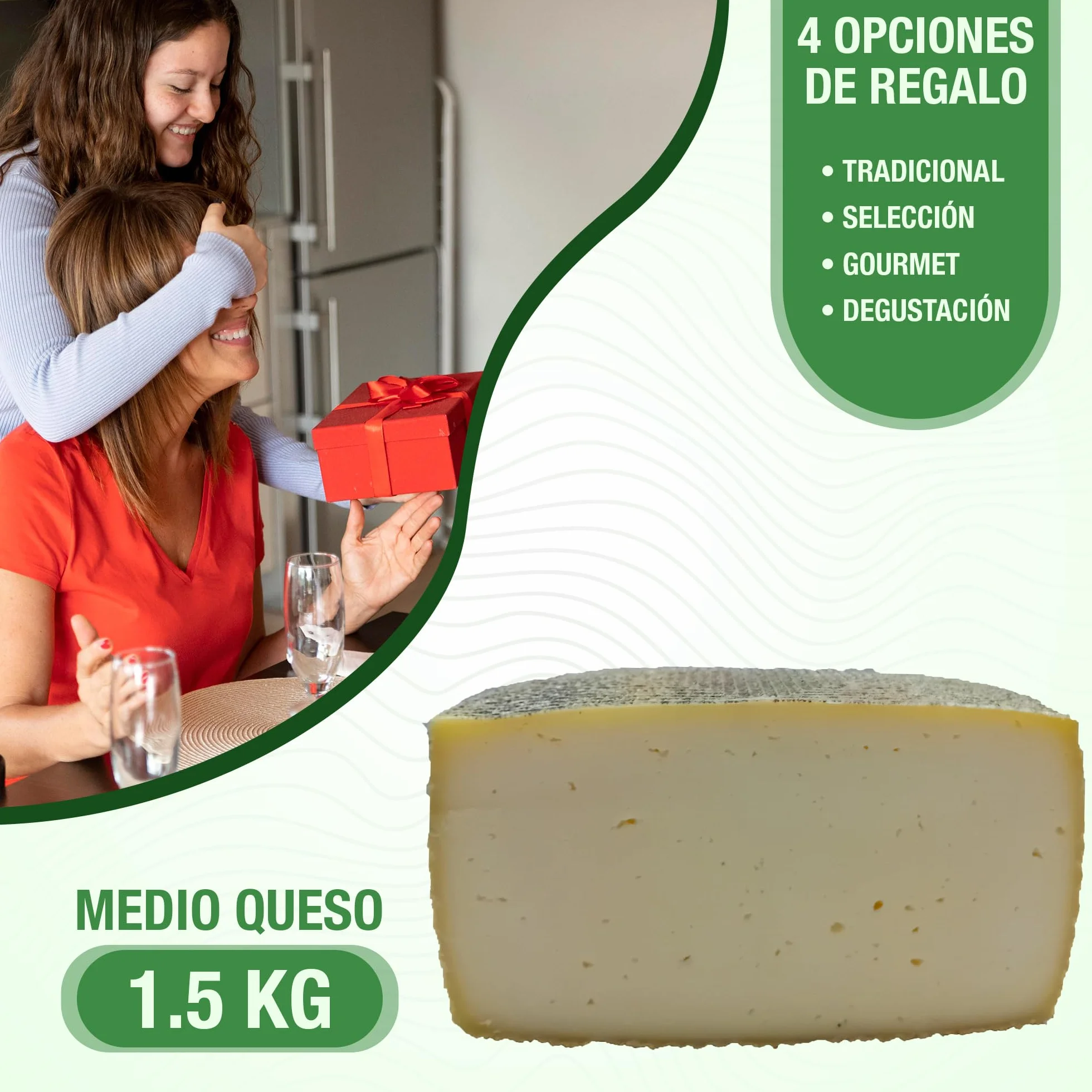 Queso Artesano de Oveja Semicurado 1,5kg Leche Pasteurizada Gourmet