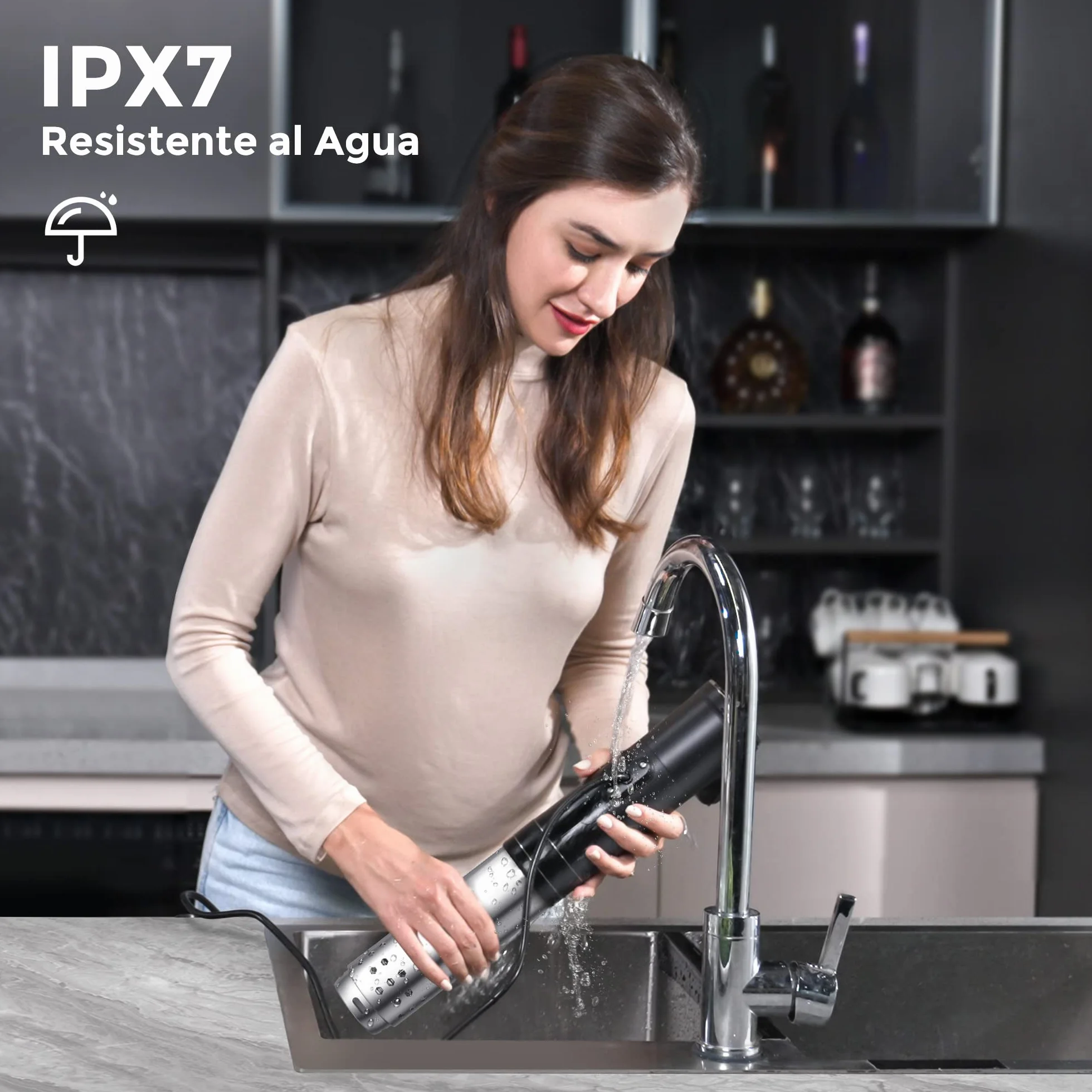KitchenBoss Wifi Roner Cocina Baja Temperatura: G330 WLAN Sous Vide Roner, 1100W,Inmersión a Prueba de Agua IPX7 Circuladores Control de APP y Temperatura de Precisión TFT táctil Muy tranquilo
