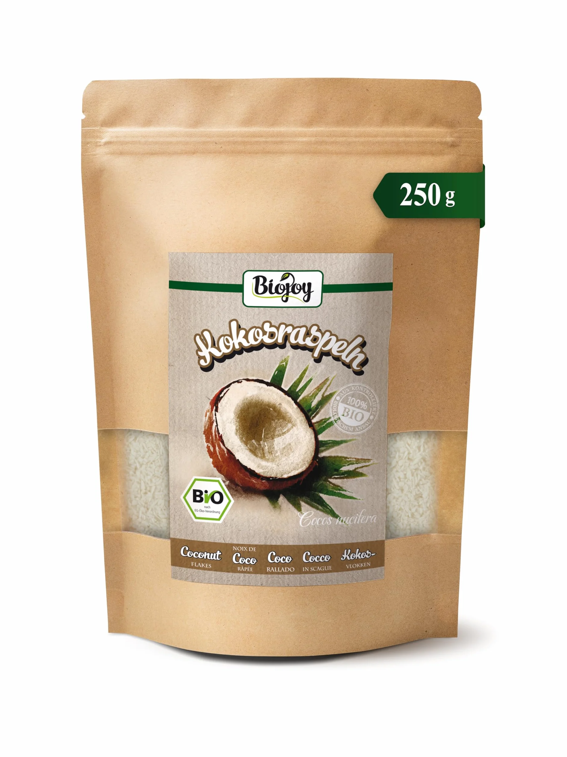 Biojoy Coco rallado deshidratado Ecológico 250 g sin azúcar añadido sin tostar