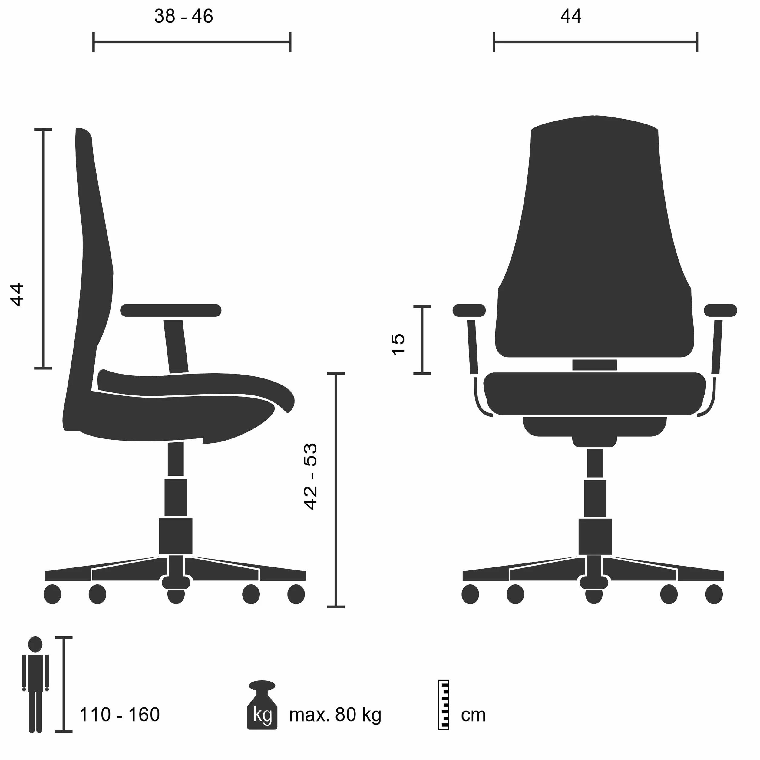 hjh OFFICE Silla para niños Silla giratoria Kid Ergo Tela/Tejido de Malla Práctico reposapiés Regulable en Altura Azul