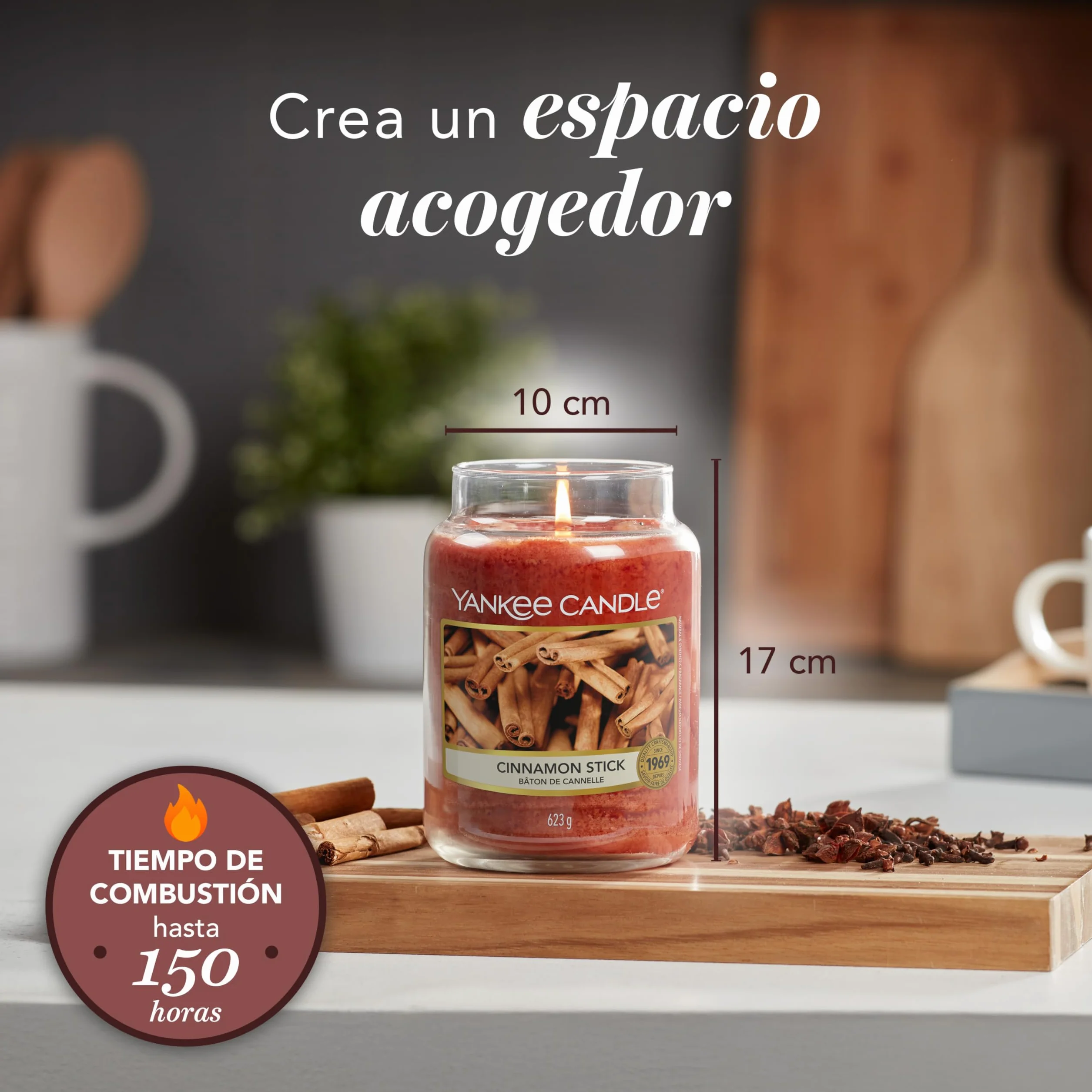 Yankee Candle Vela perfumada Cinnamon Stick tarro grande 150 h Regalo mujer