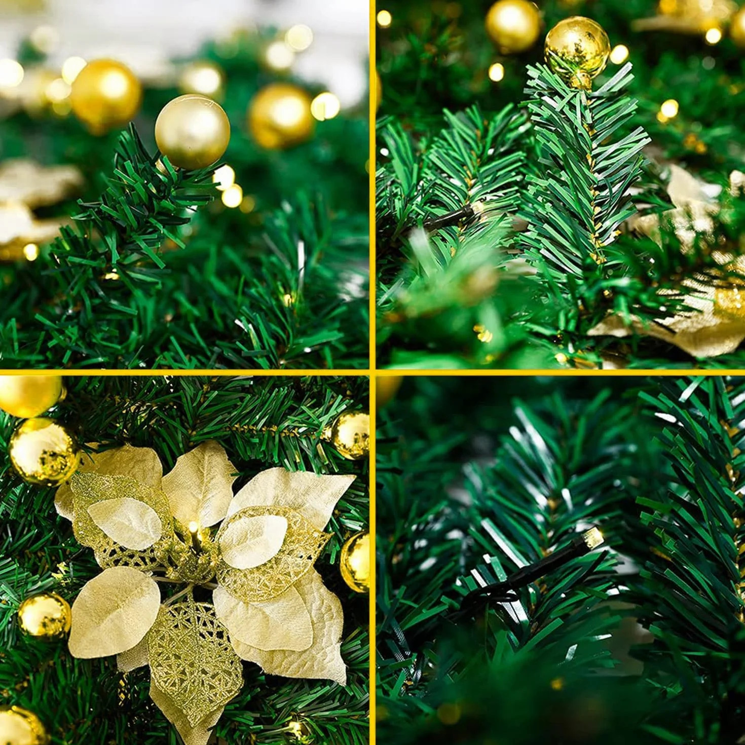 Guirnalda de Navidad con luces LED, 2,7 m (2,7 m), corona de Navidad de ratán artificial, guirnalda colgante para puerta delantera, guirnalda para colgar en la puerta delantera, para chimeneas