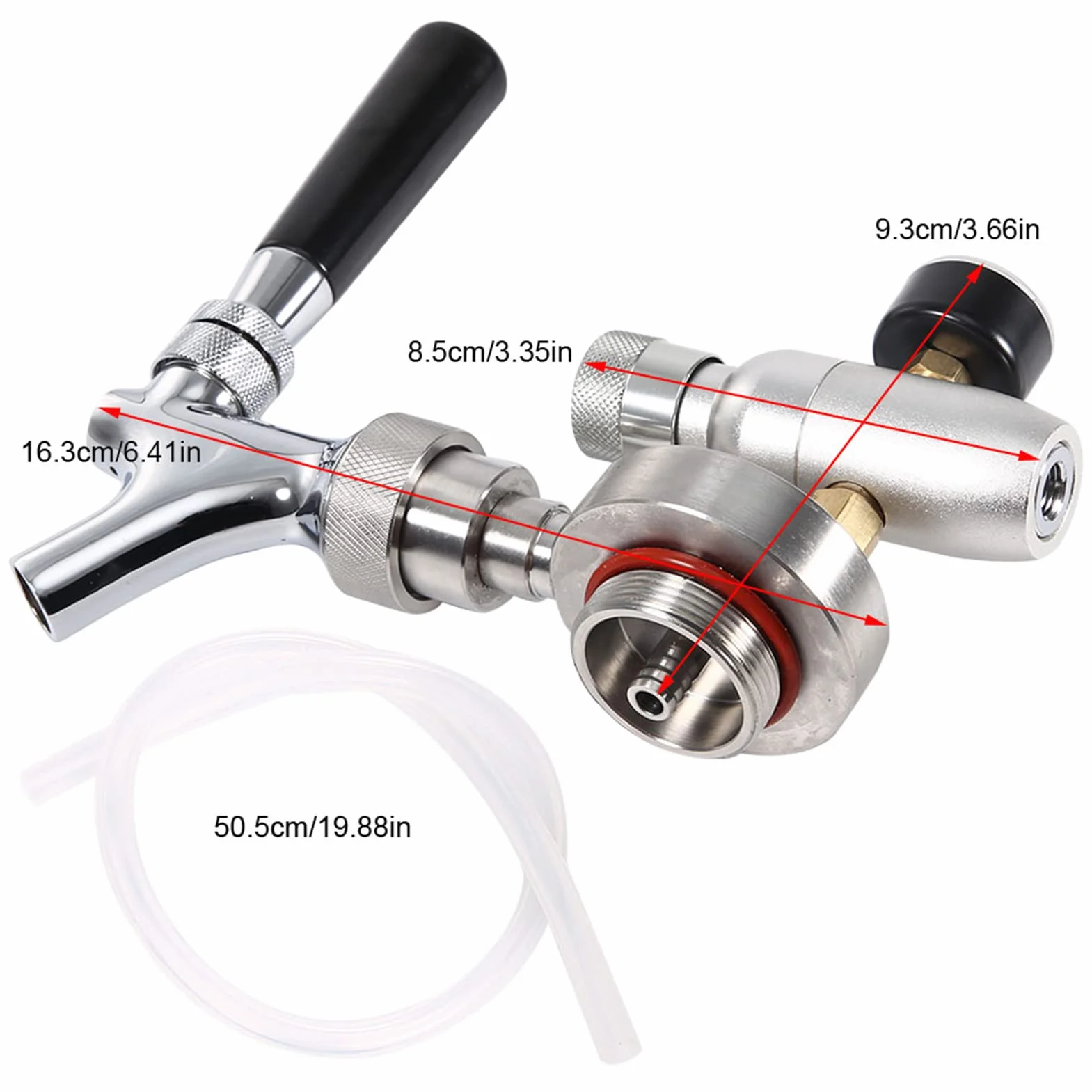 Regulador de CO2, grifo de barril de cerveza de acero inoxidable para 2L/3,6L/4L Mini barril de cerveza Growler,