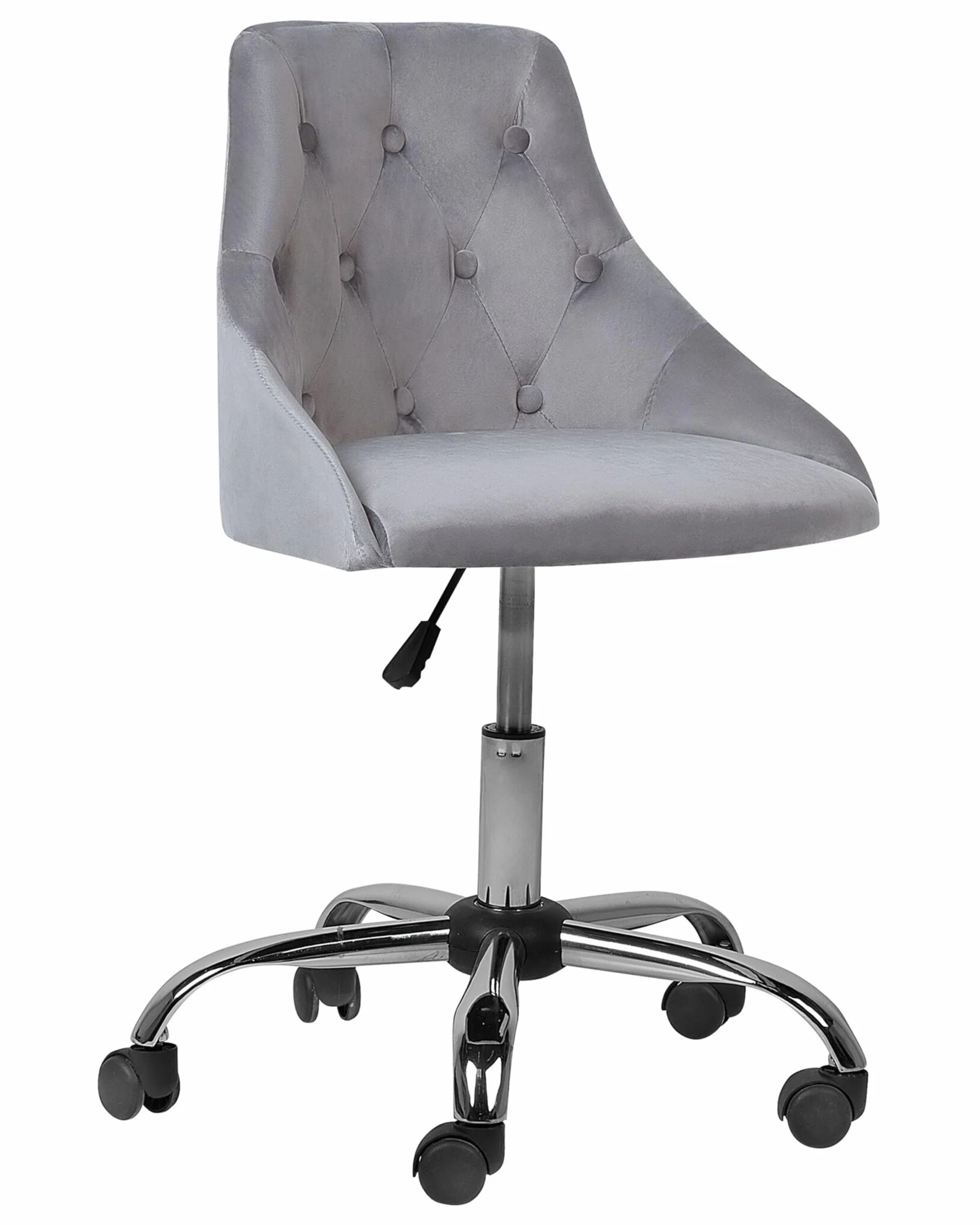 Beliani Silla de Oficina Giratoria Ajustable Parrish Gris Negro Plateado