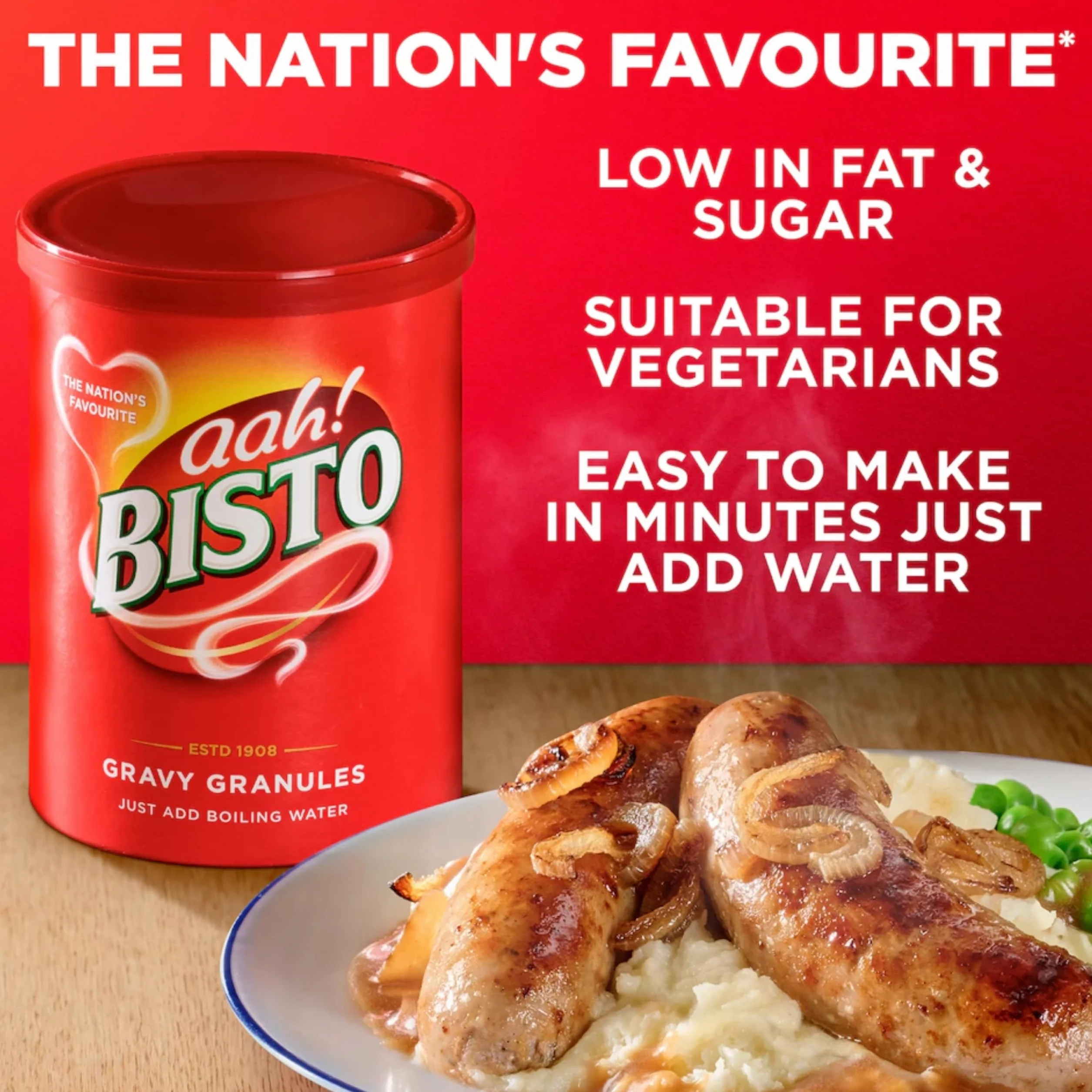 Bisto Gravy Granules 190g Salsa Inglesa Instantánea para Carne Gravy Británica Tradicional