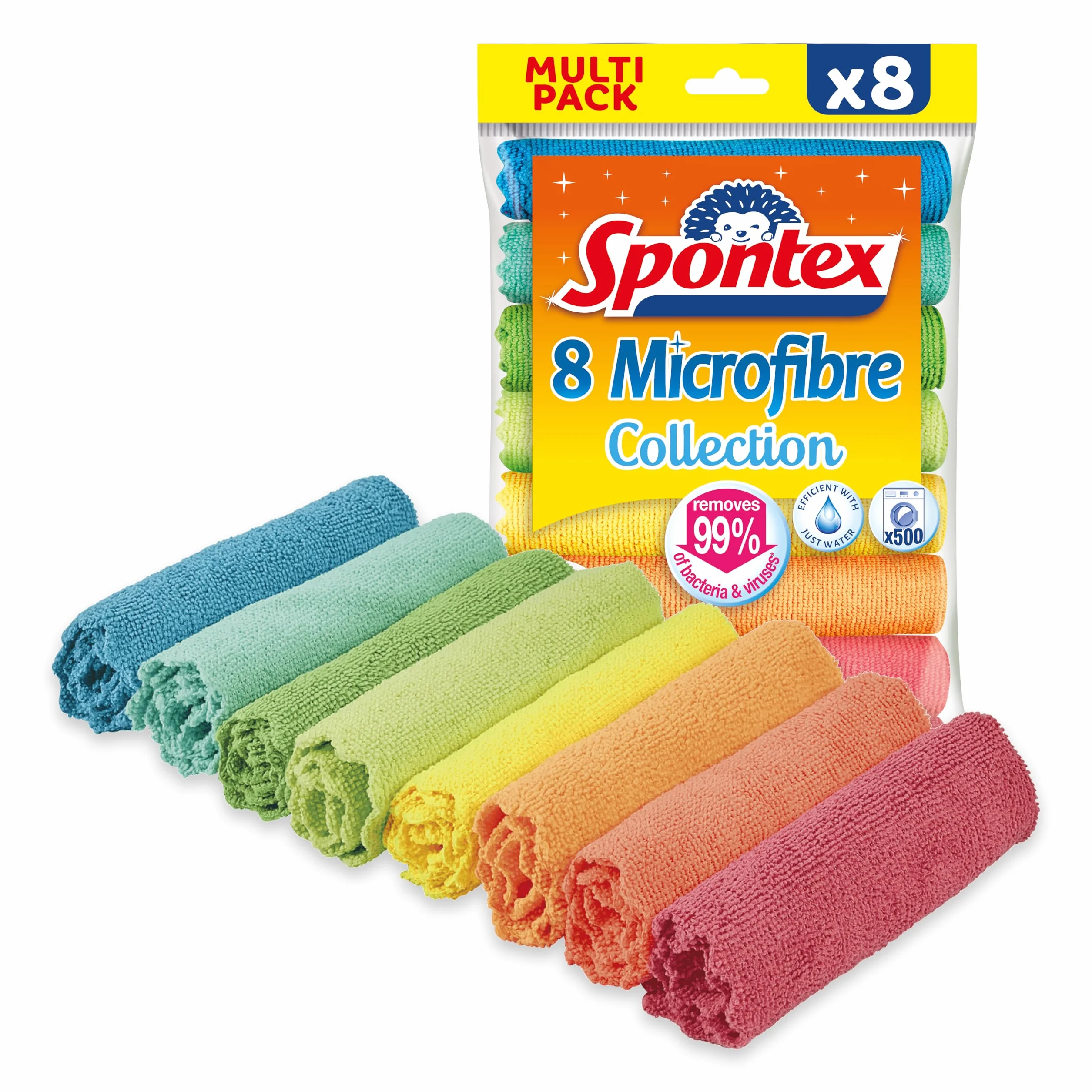 Spontex Paños de microfibra limpieza 30x30 cm 8 unidades Colores surtidos